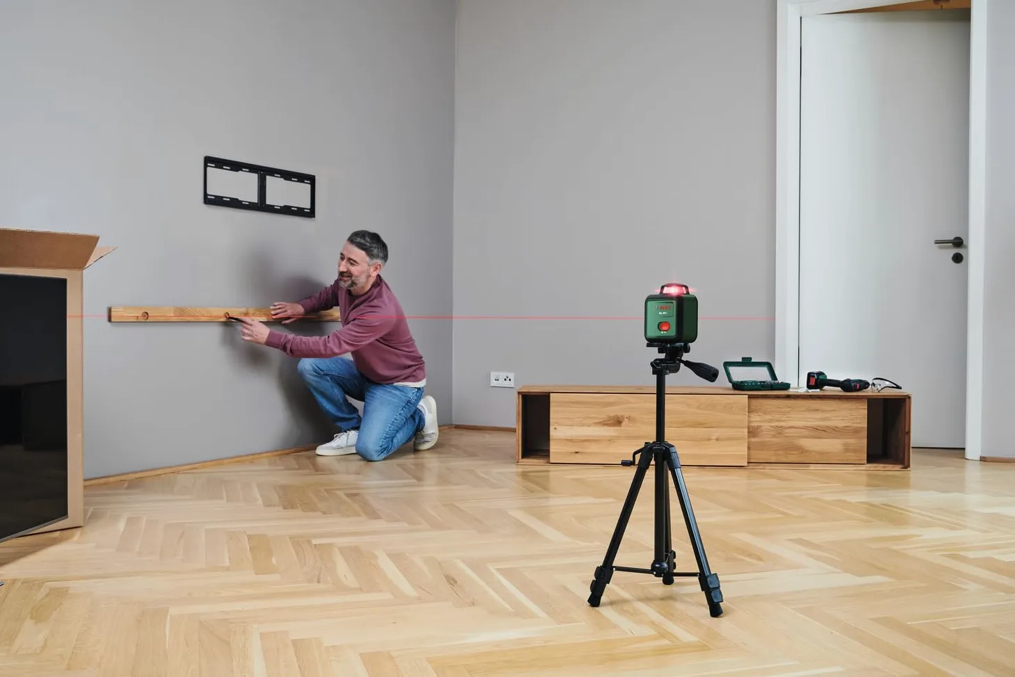 Bosch Livella laser PLL 360-1 (livella laser autolivellante a 360°, precisione ±0,4 mm/m, raggio d'azione 12 m, funzione di inclinazione, in confezione di cartone)