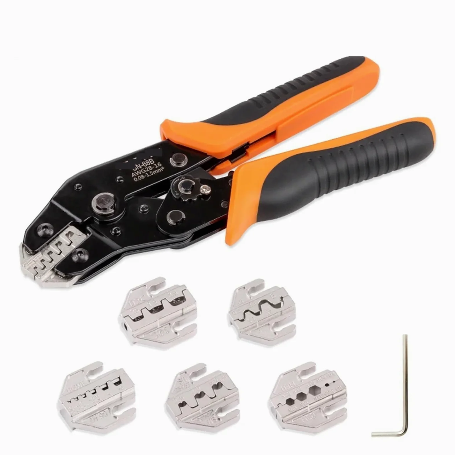 Pinza crimpatrice a cricchetto con ganascia 8B for JST MOLEX a canna aperta, non isolata, terminali a testa, connettori coassiali solari(SN-68B 5JAW)
