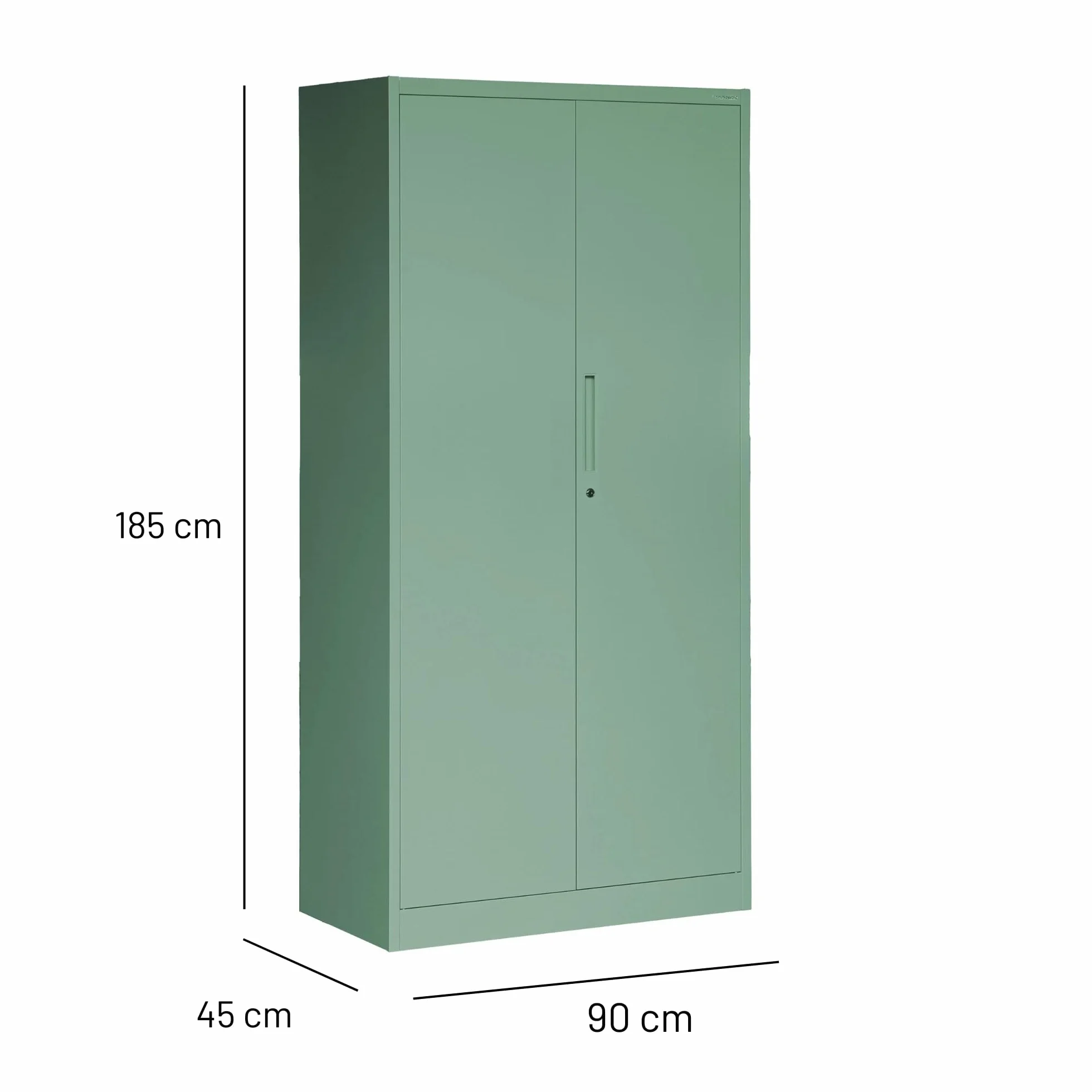 Domator Armadio Metallico C34 Armadietto Archivio per utensili Porte a battente Appendiabiti Verniciato a polvere 185 cm x 90 cm x 45 cm (Verde pastello)