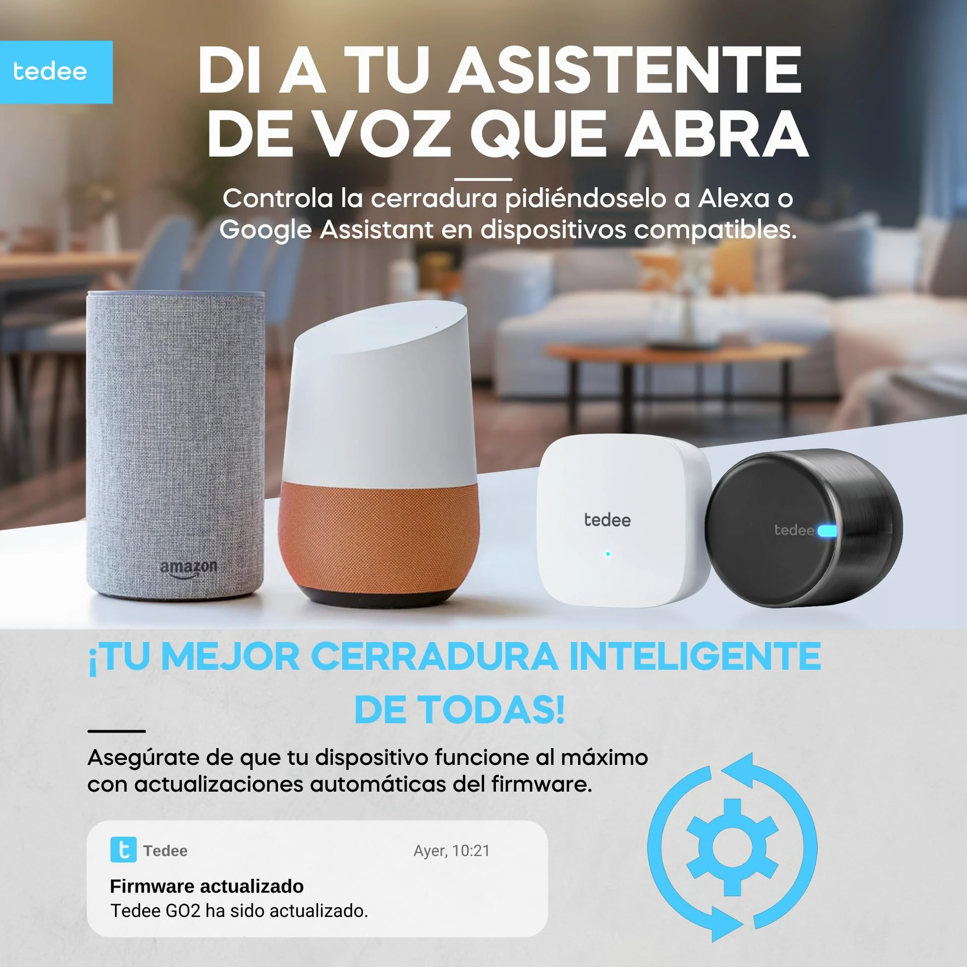 tedee GO2 Alu Serratura Smart WiFi con Cilindro EXXO Smart Classe 6 Antieffrazione e Accesso Remoto | Sblocco Automatico | Compatibile con Matter, Alexa, Google Home, Apple HomeKit, SmartThings