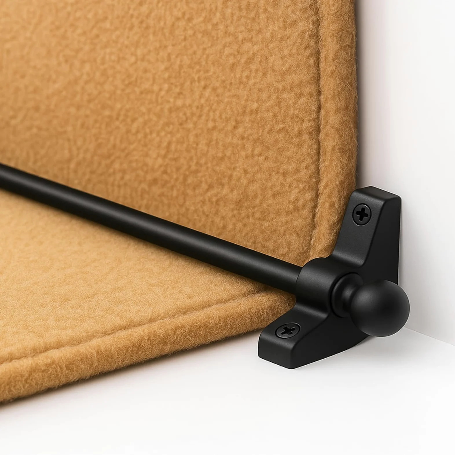 Aste decorative in metallo per scale, con terminali rotondi e viti, adatte per tappeti fino a 70 cm di larghezza, confezione da 13