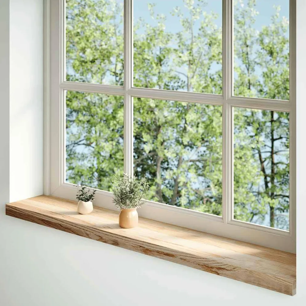 vidaXL Davanzali 2 pz Non Trattati 140x20x2cm Legno Massello di Rovere, Bordo della Finestra, davanzale della Finestra in Quercia, davanzale in Legno