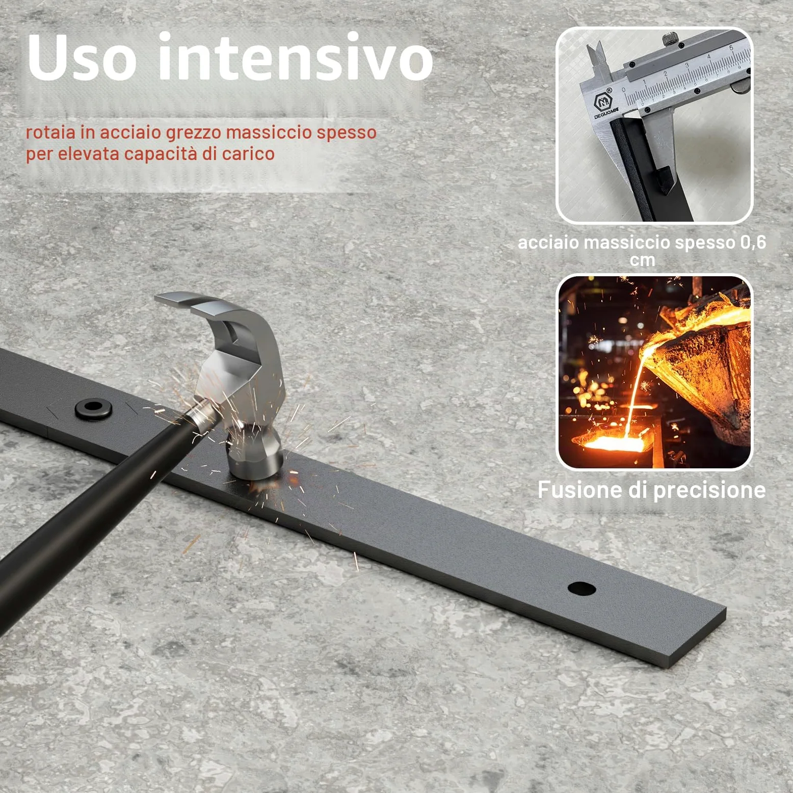 CCJH Kit di binari per porta scorrevole a 2 ante pieghevoli da 100 cm (porta non inclusa)
