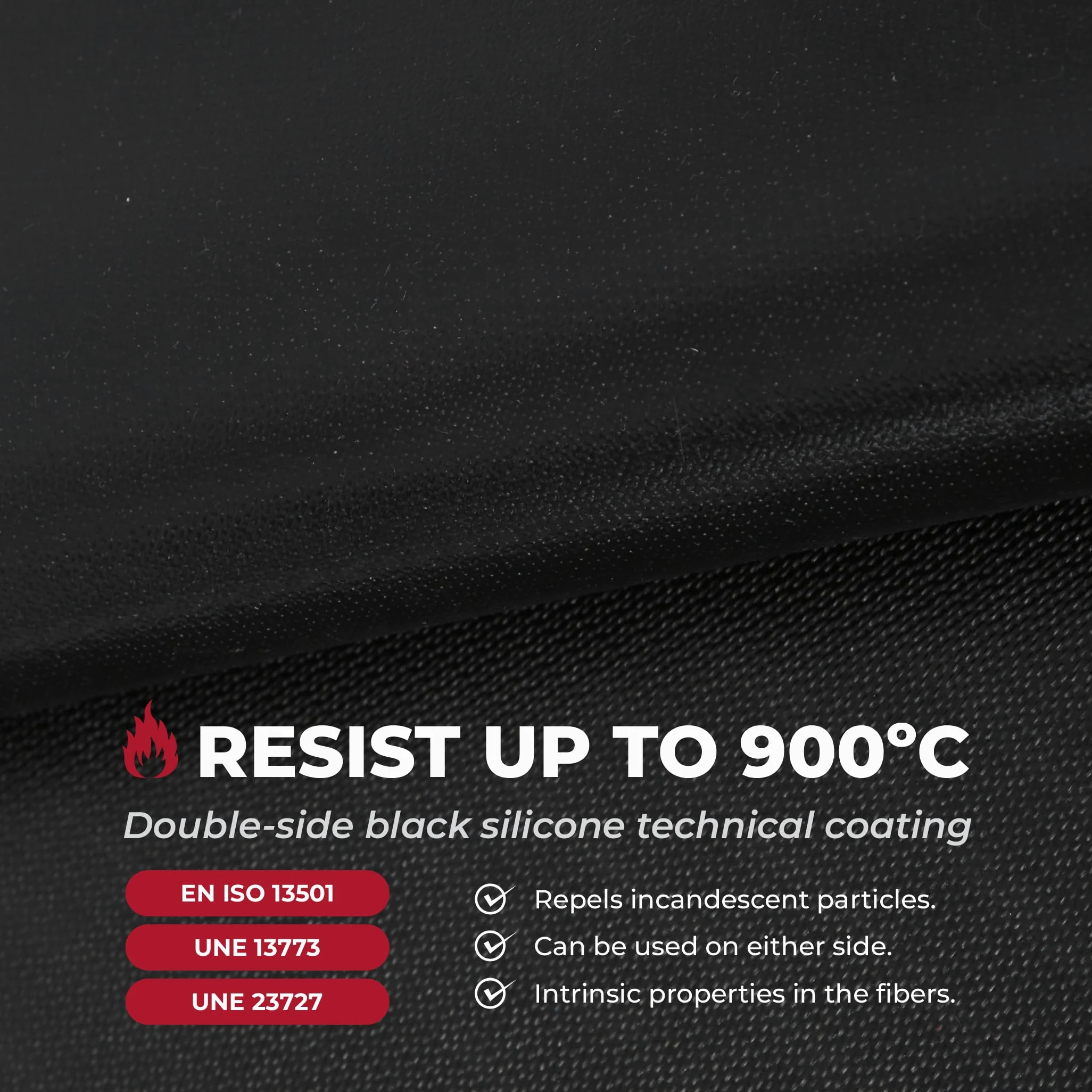 TEXFIRE | Coperta ignifuga per saldatura WELD S2. Resiste fino a 900ºC. Resiste agli impatti incandescenti di saldatura, taglio e smerigliatura.