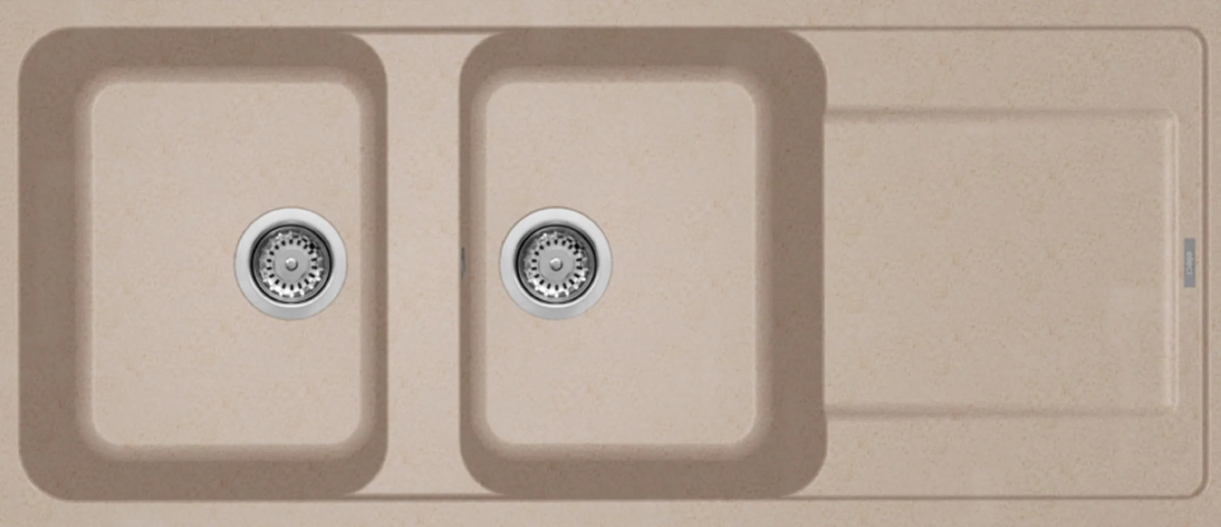 Elleci LG250051 - Lavello da cucina, 2 vasche, gocciolatoio, 116x50 cm, Avena