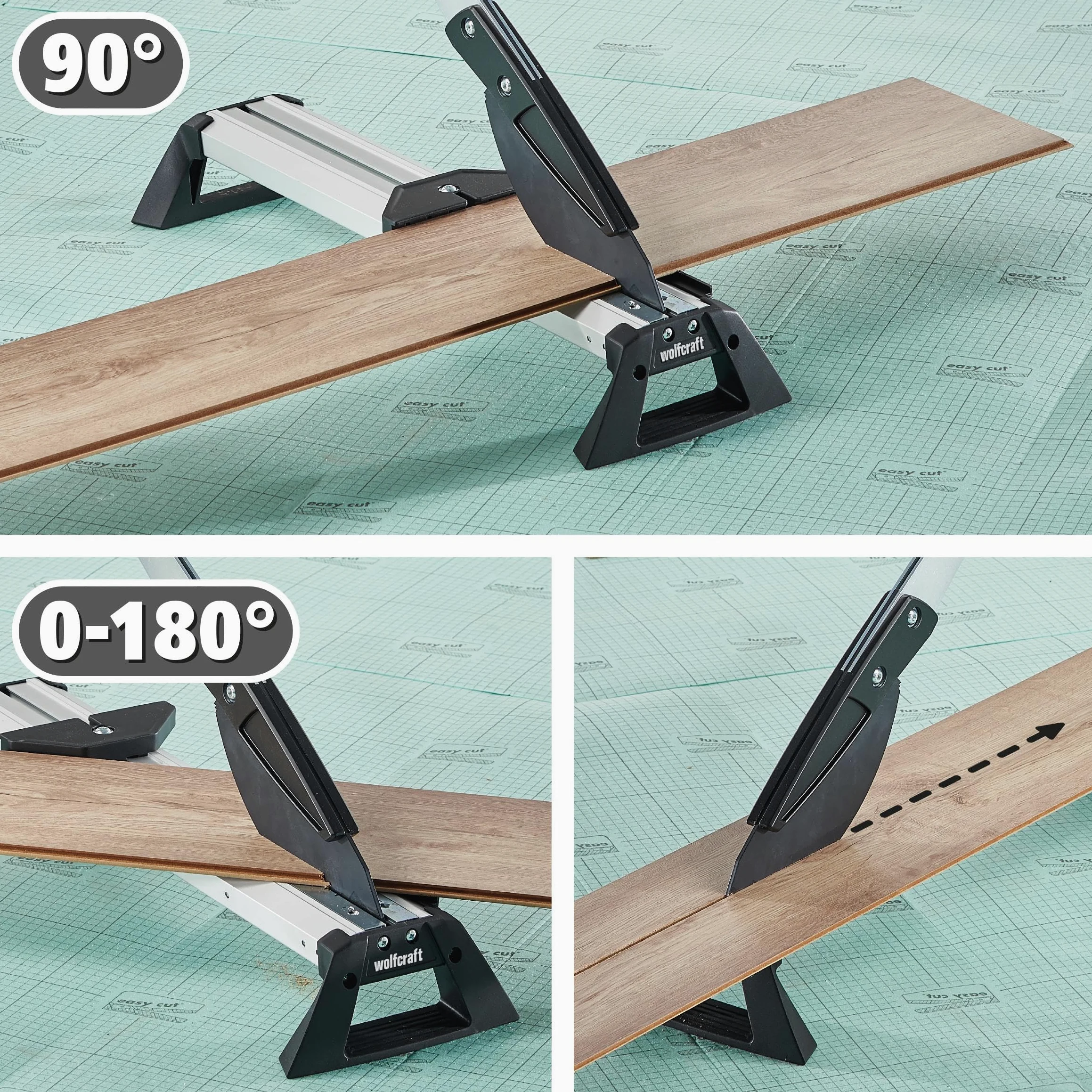 wolfcraft Set per "Trasferimento degli angoli e taglio del laminato" I 8658000 I 2 strumenti pratici per la posa di vinile e laminato VLC 800