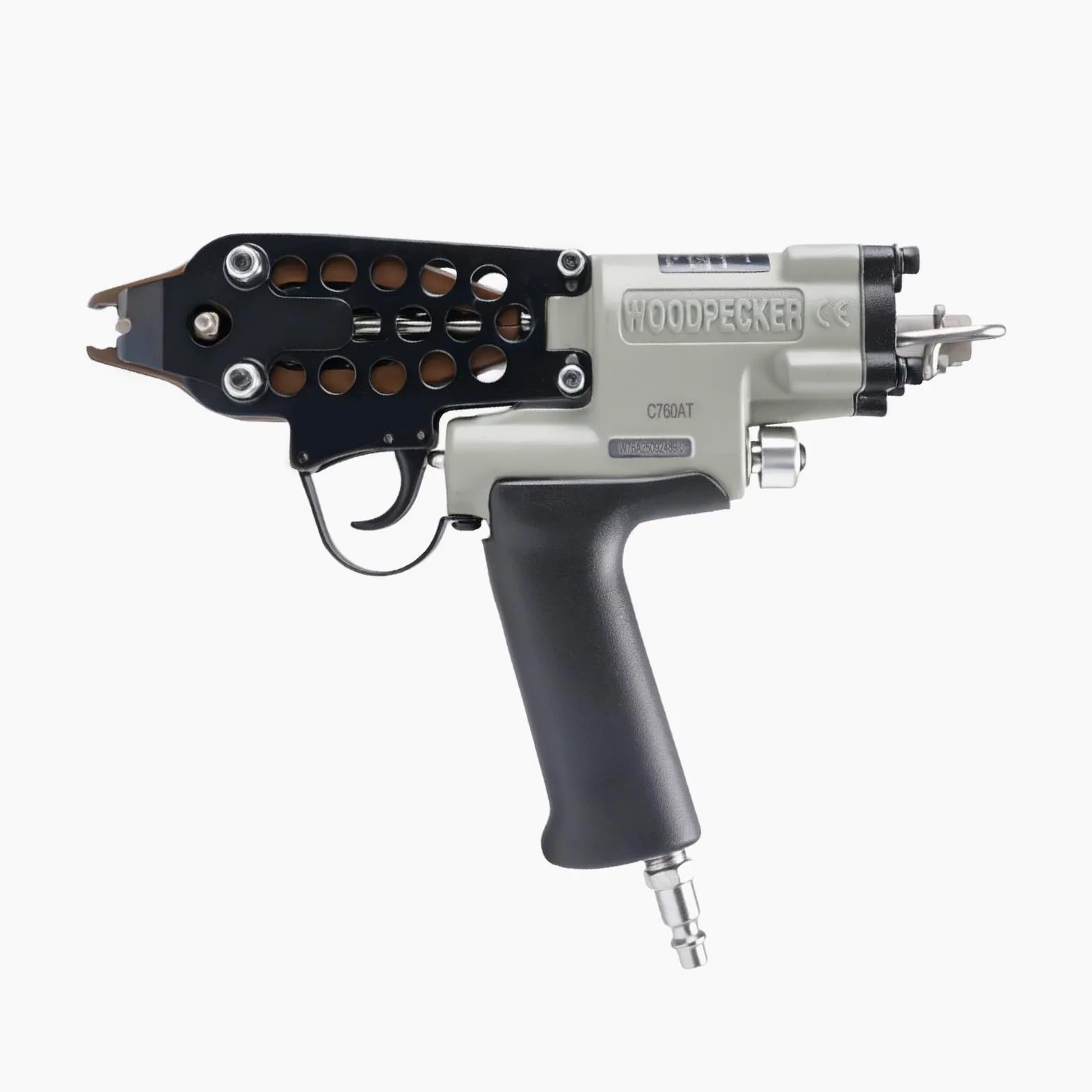 WOODPECKER C-760A Pistola pneumatica ad anello con ghiera, diametro di chiusura da 3,0 mm a 4,0 mm, graffe ad anello con corona da 1/2 pollice, pistola pneumatica ad anello con ghiera