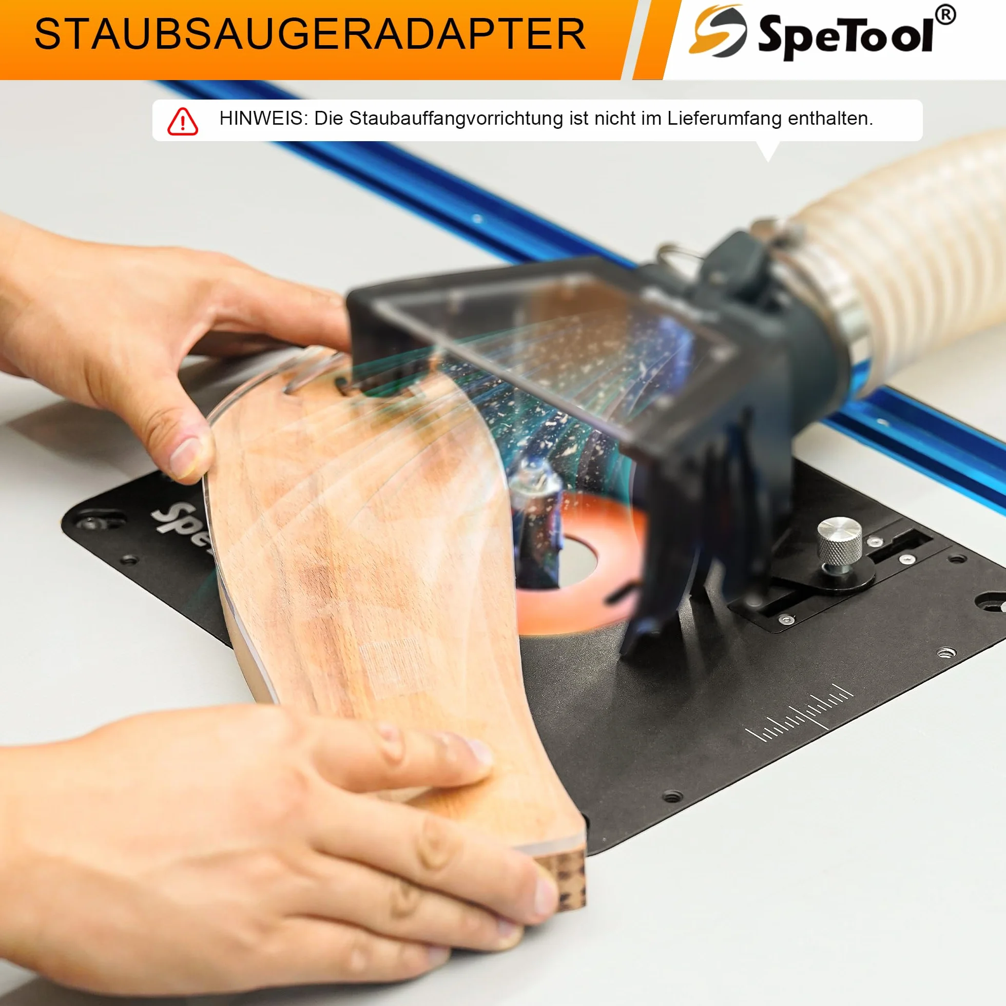 SpeTool Sollevatore per fresatura superiore con diametro da 65 mm a 107 mm, sollevatore superiore in alluminio con stencil fai da te e 3 anelli magnetici, 9-1/4" x 11-3/4" per la lavorazione del legno