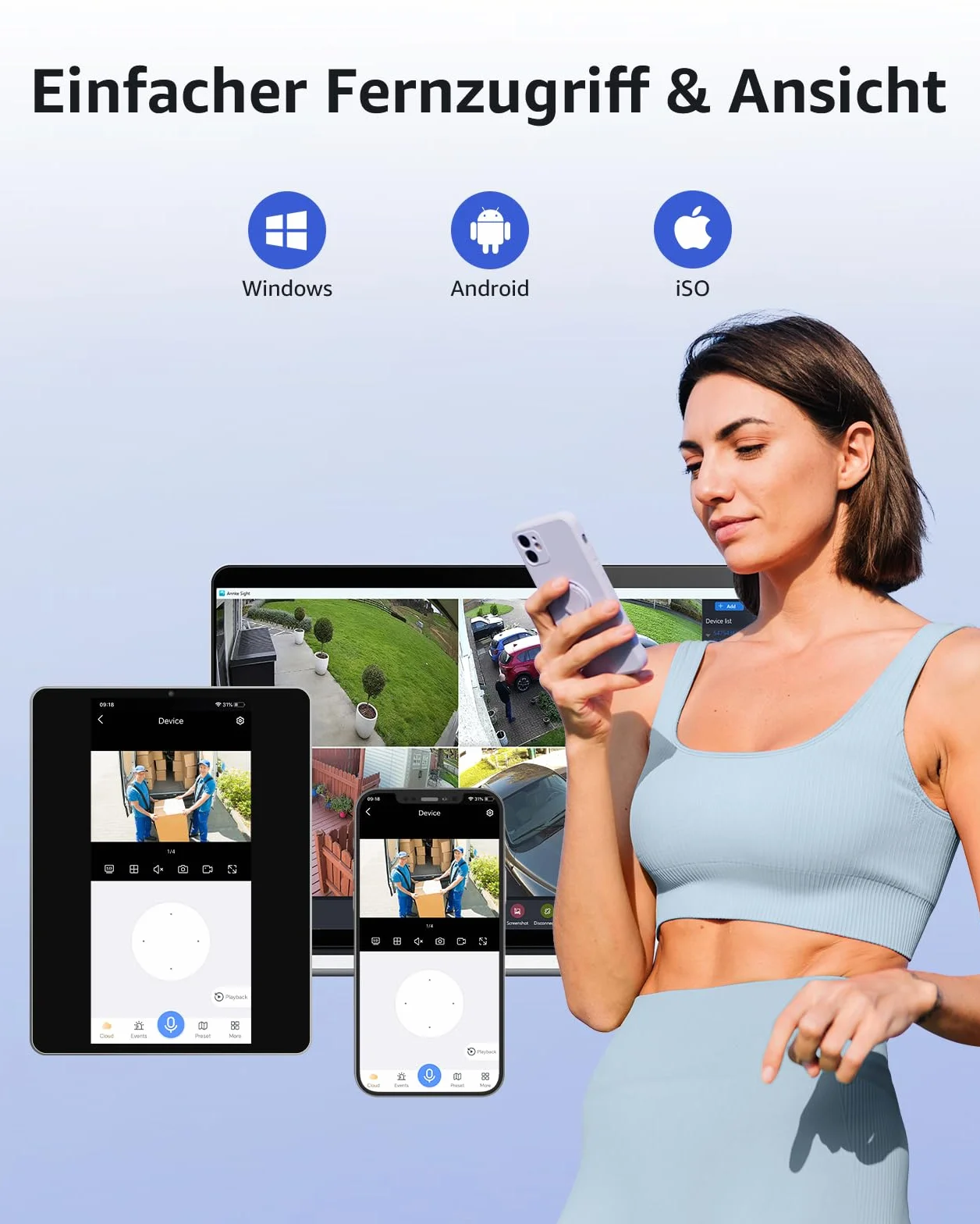 ANNKE Set di telecamere di sorveglianza WLAN da 3 MP per esterni, 8 CH 5 MP, NVR con 8 telecamere WiFi 3 MP, con disco rigido da 1 TB, supporta la registrazione audio, IP66, resistente alle