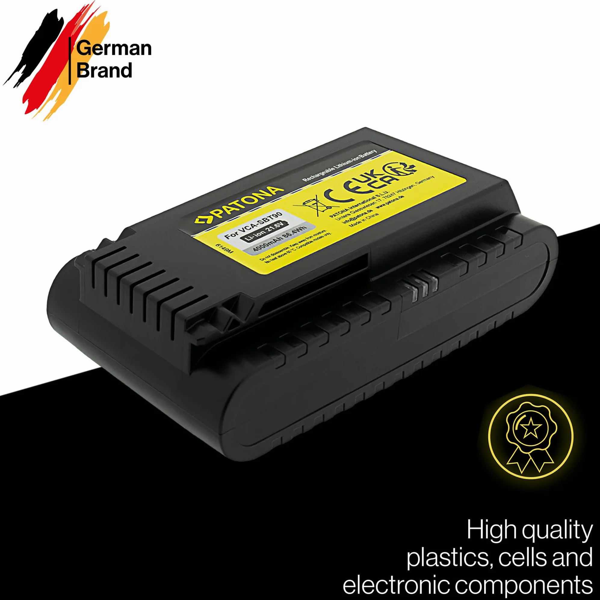 PATONA Batteria 21,6V 4000mAh per Samsung Powerstick Jet – sostituisce VCA-SBT90 – per Jet 75, Jet 90, Jet 90E, VS9000, VS20R9074S2, VS20T7551P5 – pulizie complete senza ricariche intermedie
