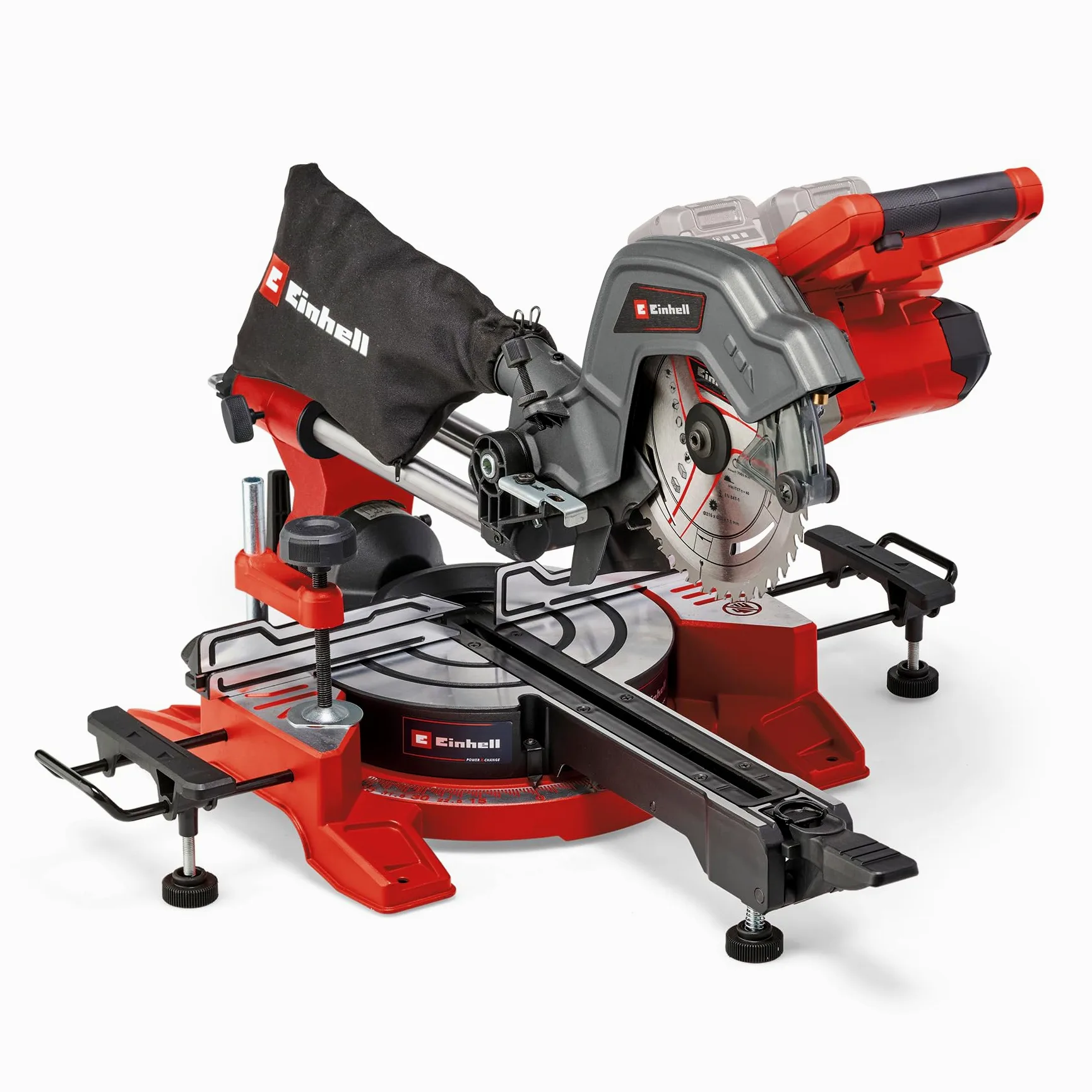 Einhell Batteria Radiale Sega troncatrice/troncatrice TE-SM 36/8 L Li Solo Power X-Change (36 V, profondità di taglio massima/larghezza: 65 mm x 305 mm, Ø216 mm, testa per sega inclinabile, senza