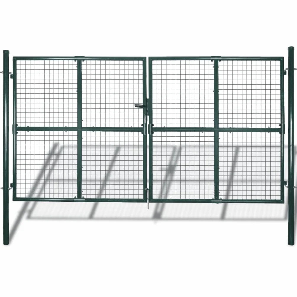 vidaXL Cancello per Recinzione a Doppia Porta 300x150 cm in Acciaio Verniciato a Polvere