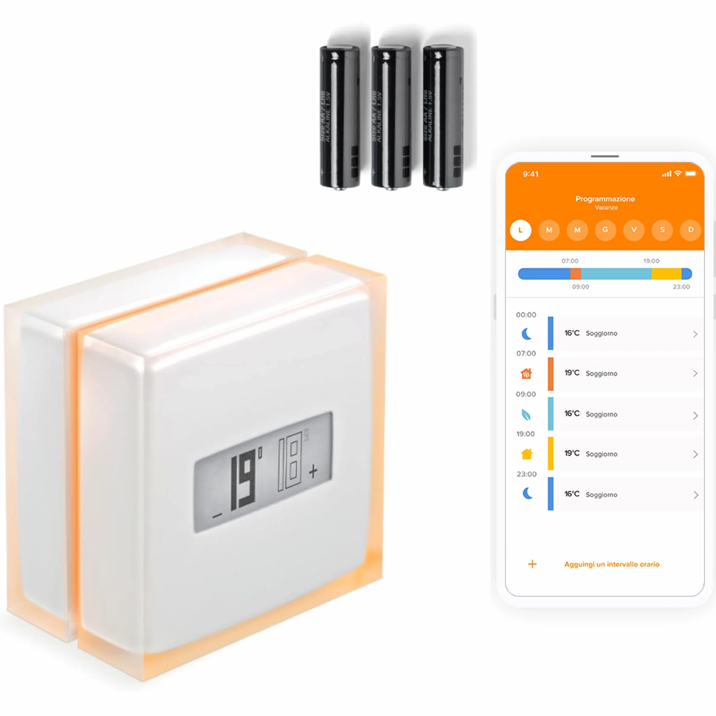 Netatmo Termostato Wifi Intelligente - Controlla il Riscaldamento da Remoto tramite App - Per caldaia individuale, NTH01-AMZ