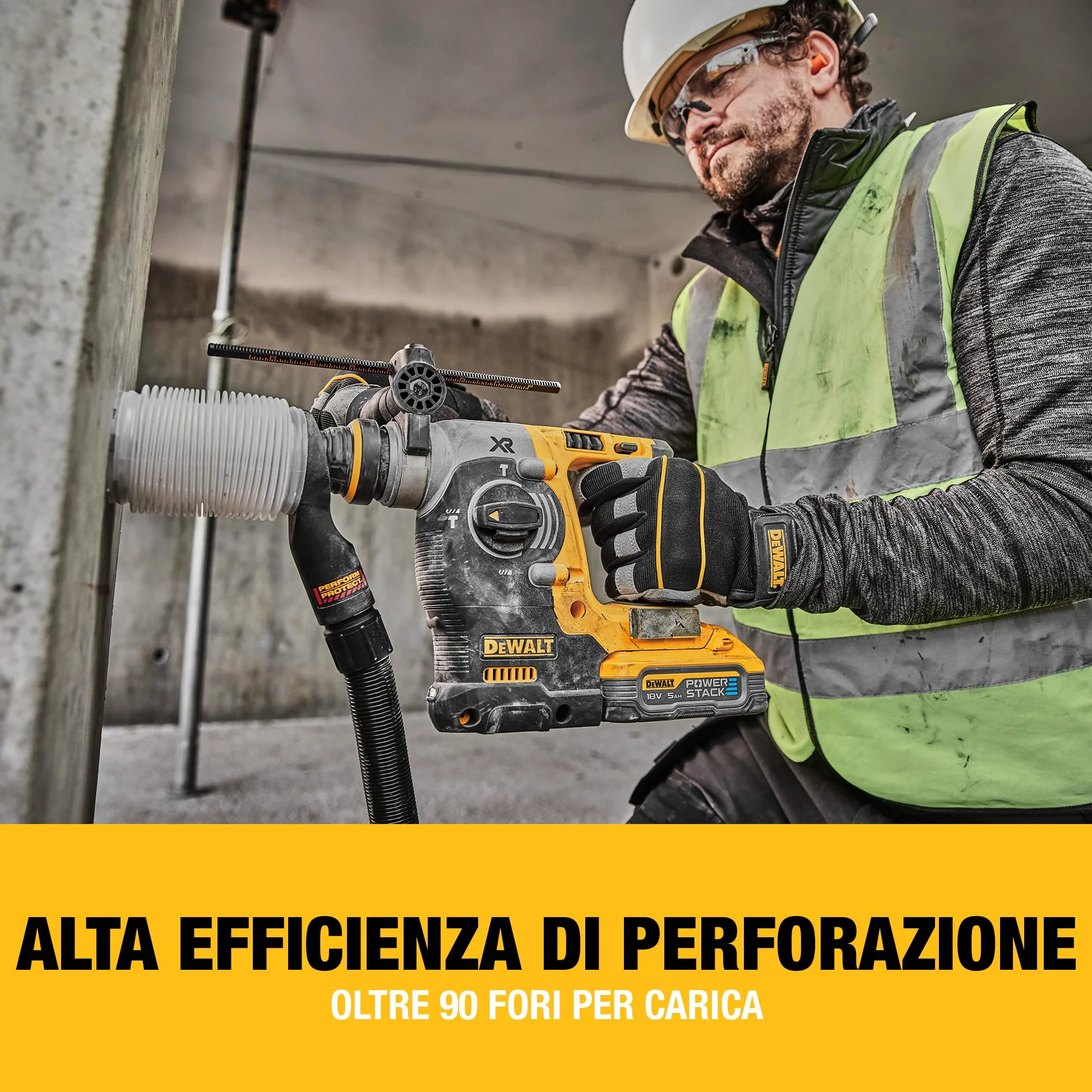DEWALT 18V XR Martello Perforatore Brushless 24mm SDS-Plus, Unità Nuda, DCH273N-XJ