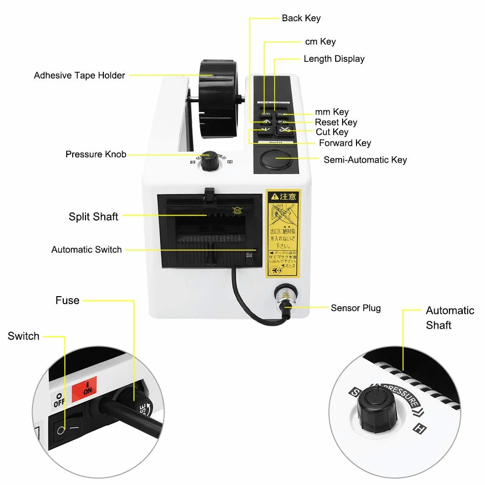 Dispenser Automatico di Nastro, Taglierina Elettrica per Nastro Adesivo, Taglierina Elettronica per Taglierina di Nastro Dispenser Automatico di Nastro (-1012190072012)