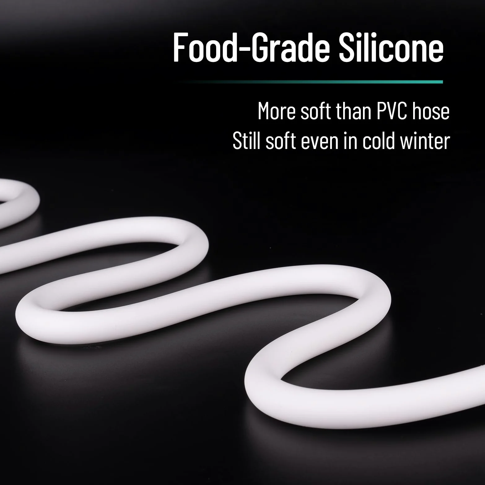 Tubo Doccia 2 Metri, Tubo Flessibile Doccia in Silicone Ultra Morbido, Tubo Doccia da Anti Torsione, Anti Esplosione, G1/2 Pollici, Bianco