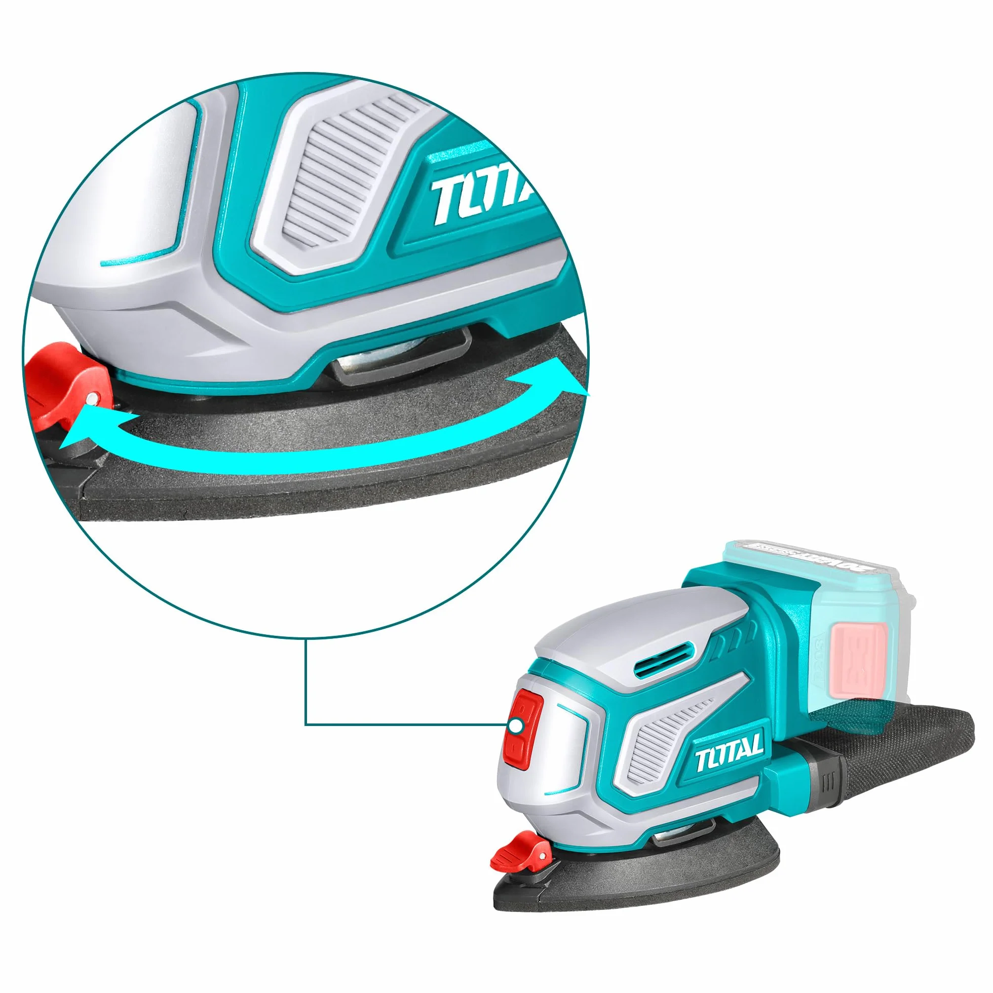 TOTAL - Multiligatrice Delta a batteria 20 V | Levigatrice da 13000 RPM | Raccolta della polvere | Fissaggio rapido e comodo | Senza batteria o caricatore