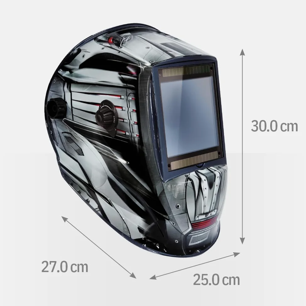 GYS - LCD ALIEN+ TRUE COLOR XXL, maschera/casco di saldatura, DIN 15, oscuramento automatico, Tinta scura 5>9/9>13, schermo XXL, energia solare - 068698