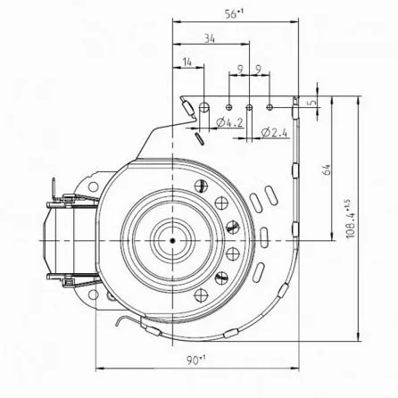 Ventola tangenziale EBM QLN65/2400-3030 Motore Destro