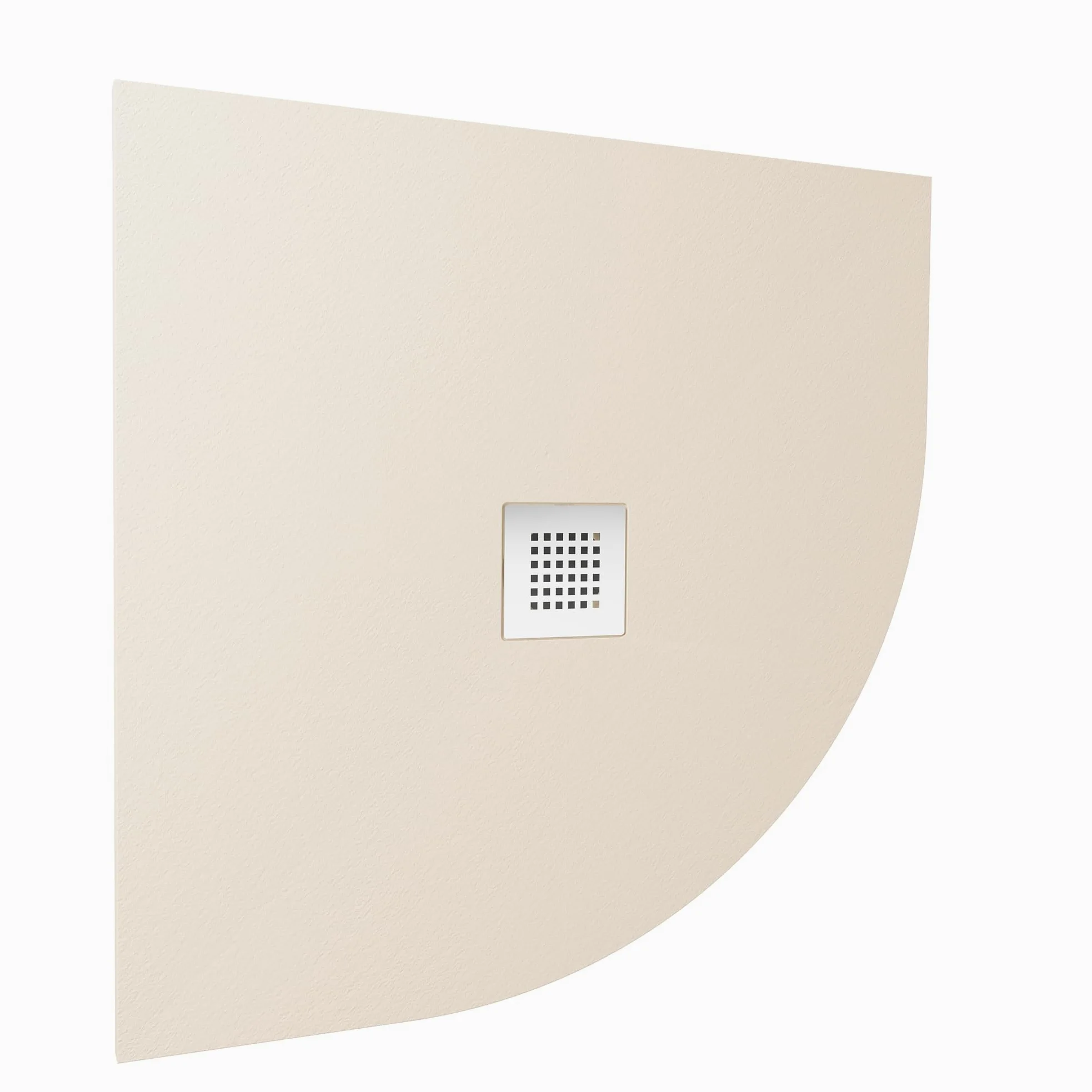 Piatto Doccia 80x80 cm Semicircolare Marmoresina Avorio Effetto Pietra Ultraslim Antiscivolo