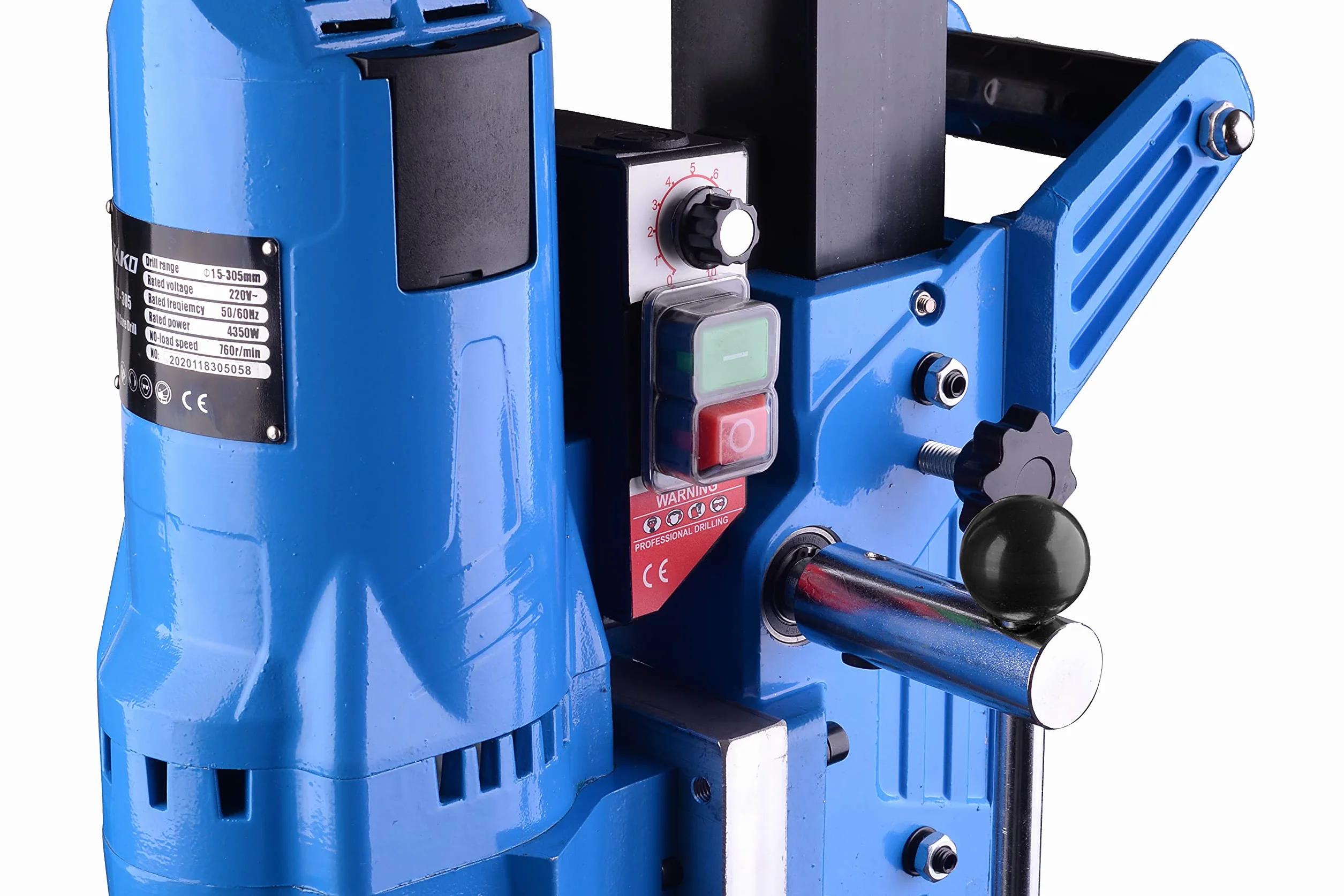 STAKO Max. Ø 305 mm trapano professionale a nucleo con potente motore 4350 – con supporto per trapano nucleare – Punte diamantate per calcestruzzo 0 – 760 giri/min – Unità di perforazione con