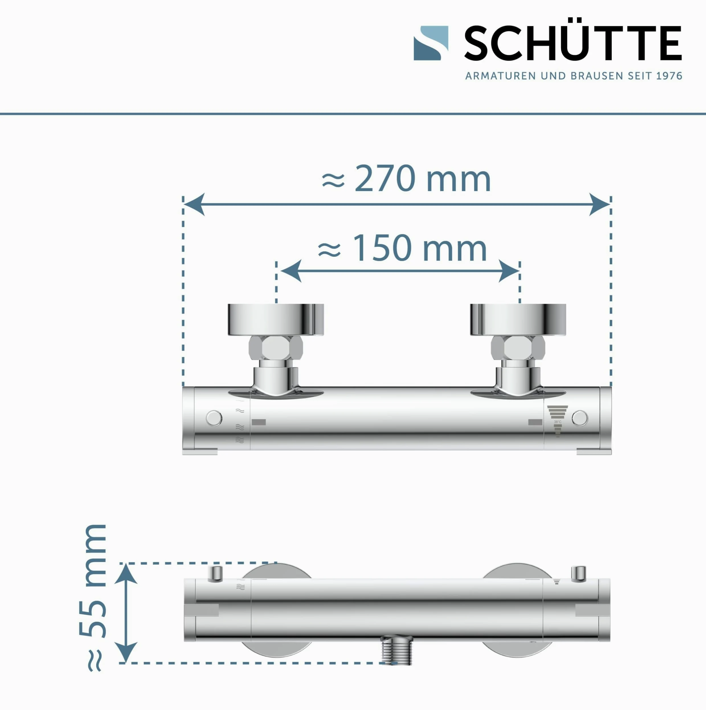 SCHÜTTE Robinet mitigeur thermostatique douche London