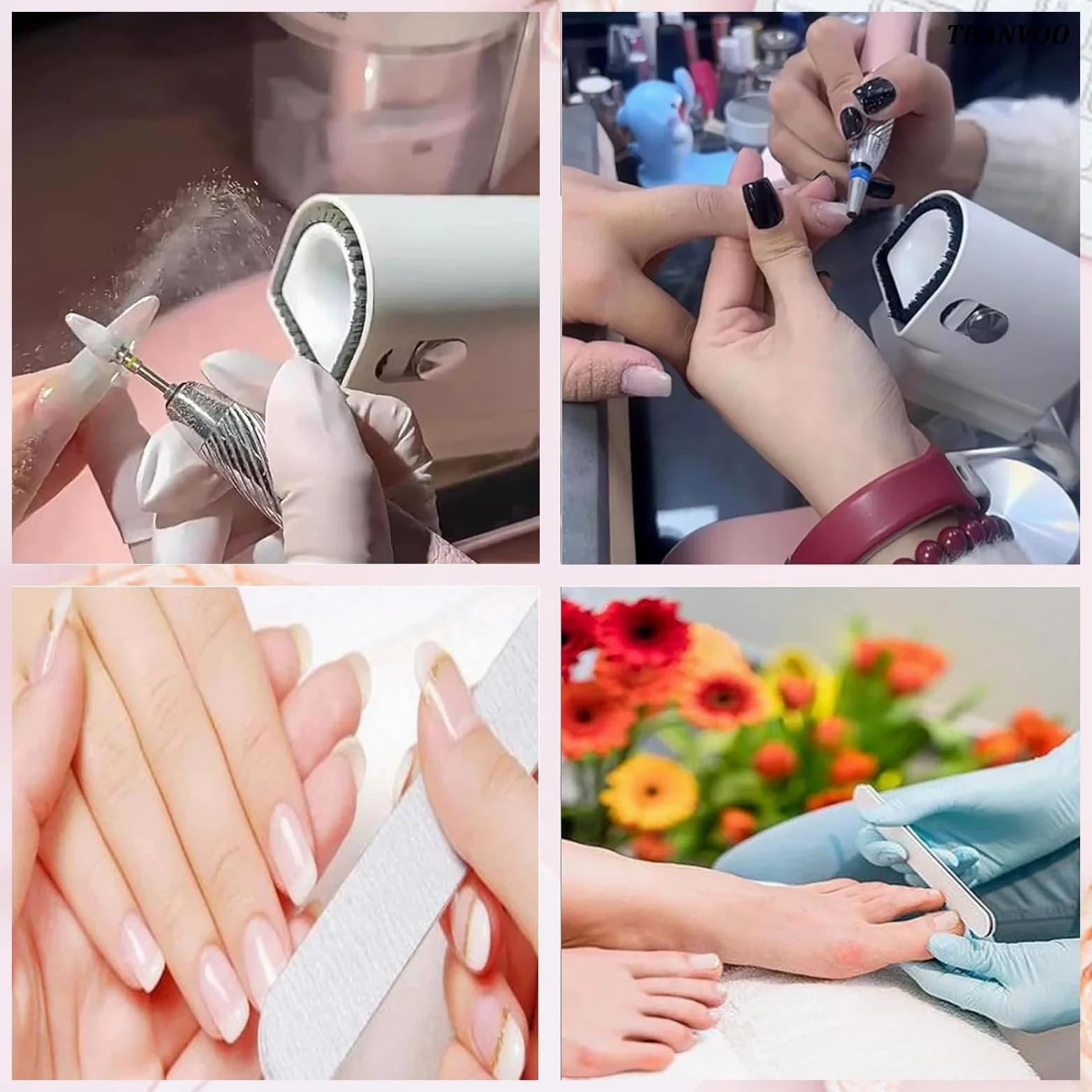 Estrattore di Polvere per Unghie & Aspiratore Incorporato, Design Compatto con Controllo a 4 Pulsanti, Aspirazione Potente per un'Area di Lavoro per Manicure Anti-Polvere