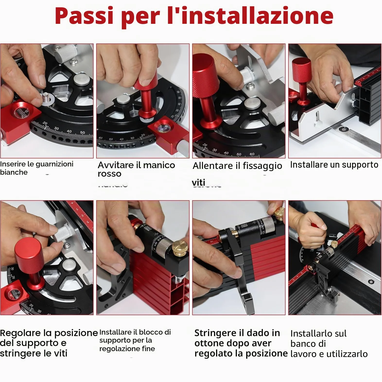 Calibro per sega da tavolo regolabile multi-angolo da -60° a 60°, calibro di precisione con arresto rapido dell'angolo per sega da tavolo, sega a nastro, banco fresatrice, compatibile con scanalatura