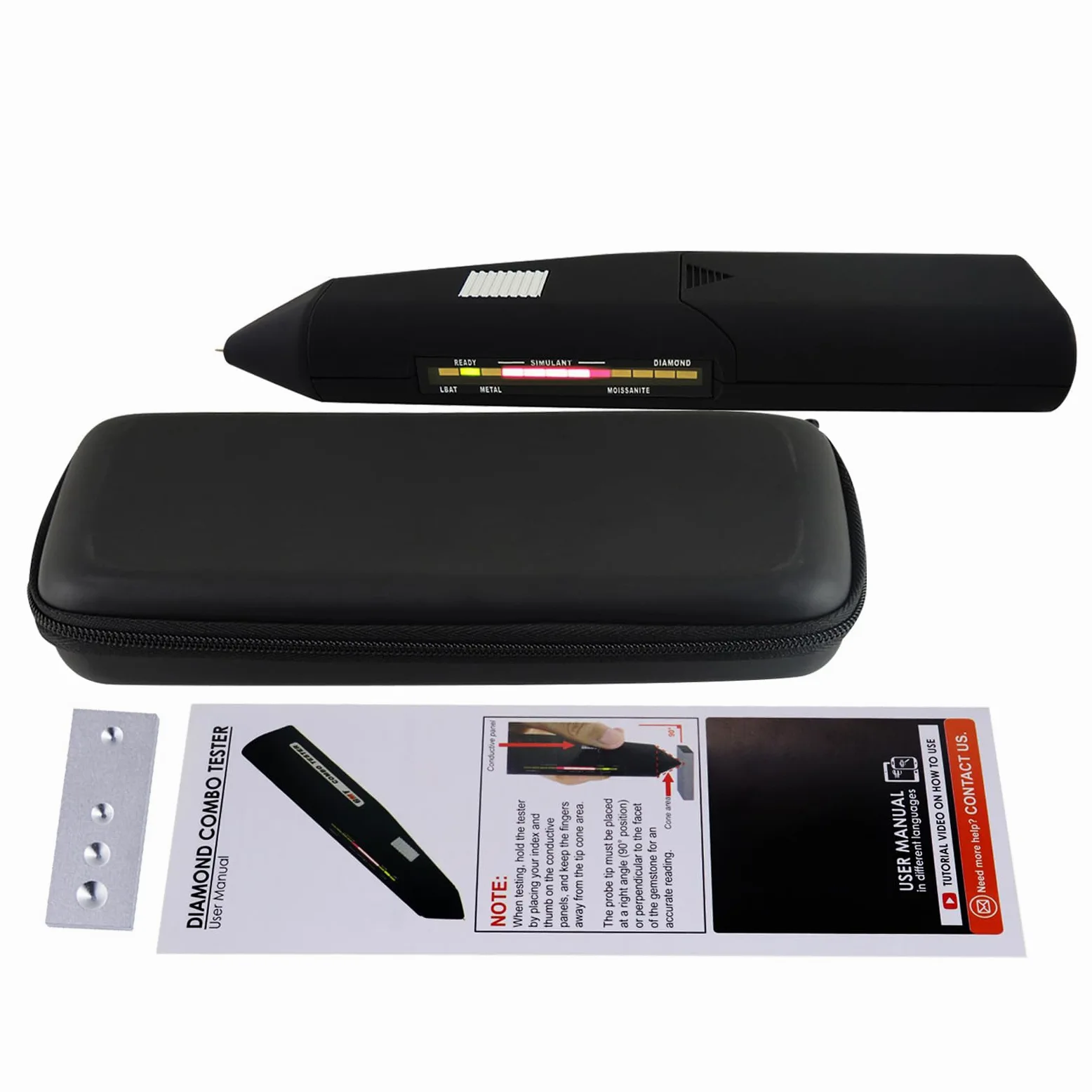 Kit professionale tester combo gemme da 2pt - Dispositivo ad alta precisione per diamanti, moissanite, metalli e selezione di gemme - Ideale per principianti ed esperti