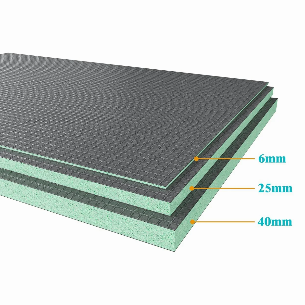 Pannello di Costruzione da Piastrellare in Estruso Polistrirene Rigido XPS Isolamento della Casa e del Bagno 1250x600X6 mm (4 pezzi/set)