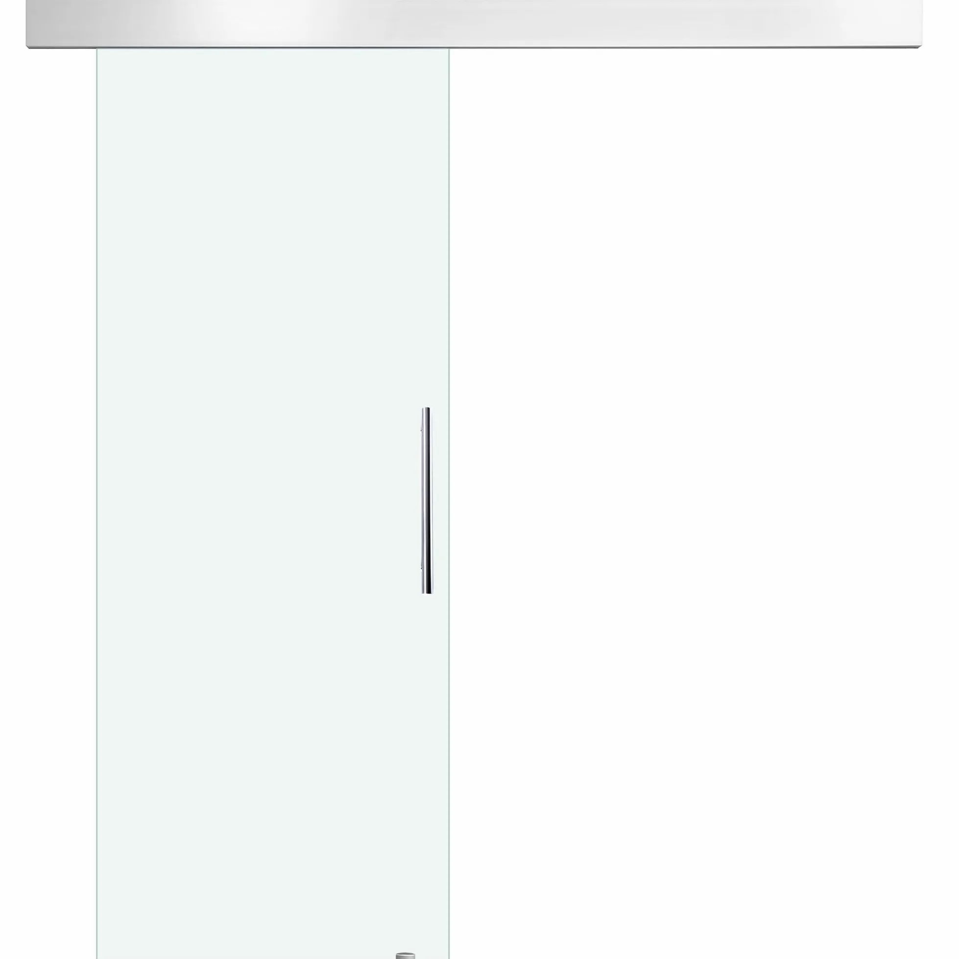 HOMCOM Porta Scorrevole in Vetro Trasparente con Binario e Maniglia in Alluminio per Bagno Cucina Studio 210x75x0.8cm