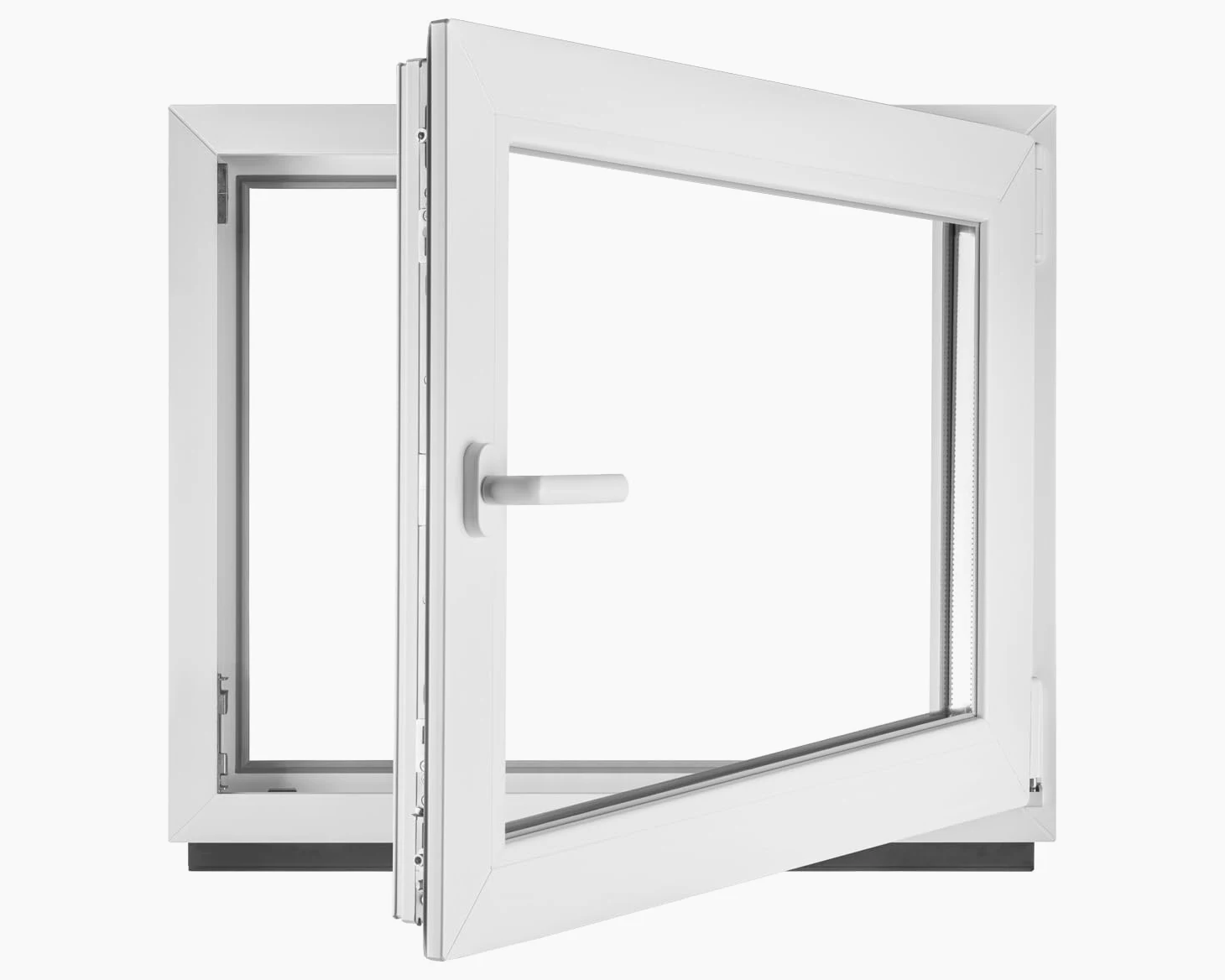 Finestra Serramenti in pvc Bianco - Vetro camera Larghezza x Altezza 70 x 50 cm apertura Destra 700 x 500 mm Funzione Girevole - Ottima scelta