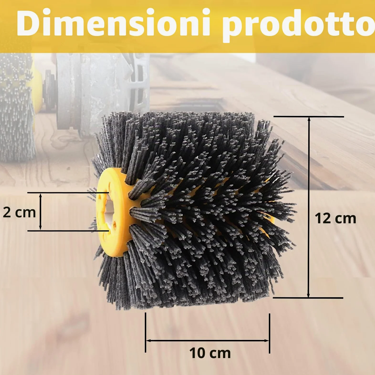 Abrasivi Wire,Drum Brush #60 Spazzola Brunishing Lucidatura de nylon mobili in Legno Brillante per Lucidatura Striping Disegno Grit(Grigio)
