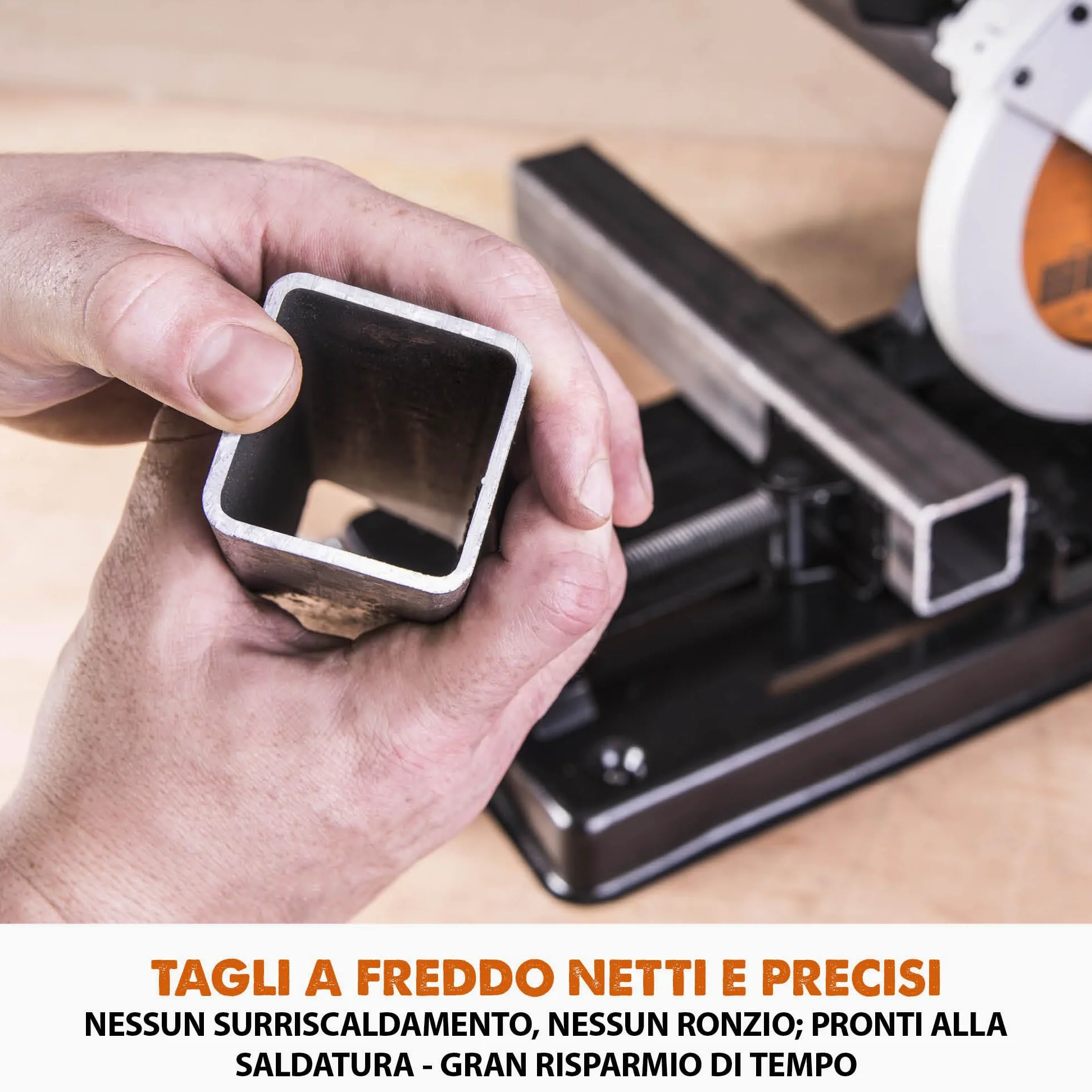 Evolution Power Tools Rage 4 Troncatrice a trazione - Multi-materiale per tagli su legno, metallo, plastica e molto altro, 185 mm, 230 V