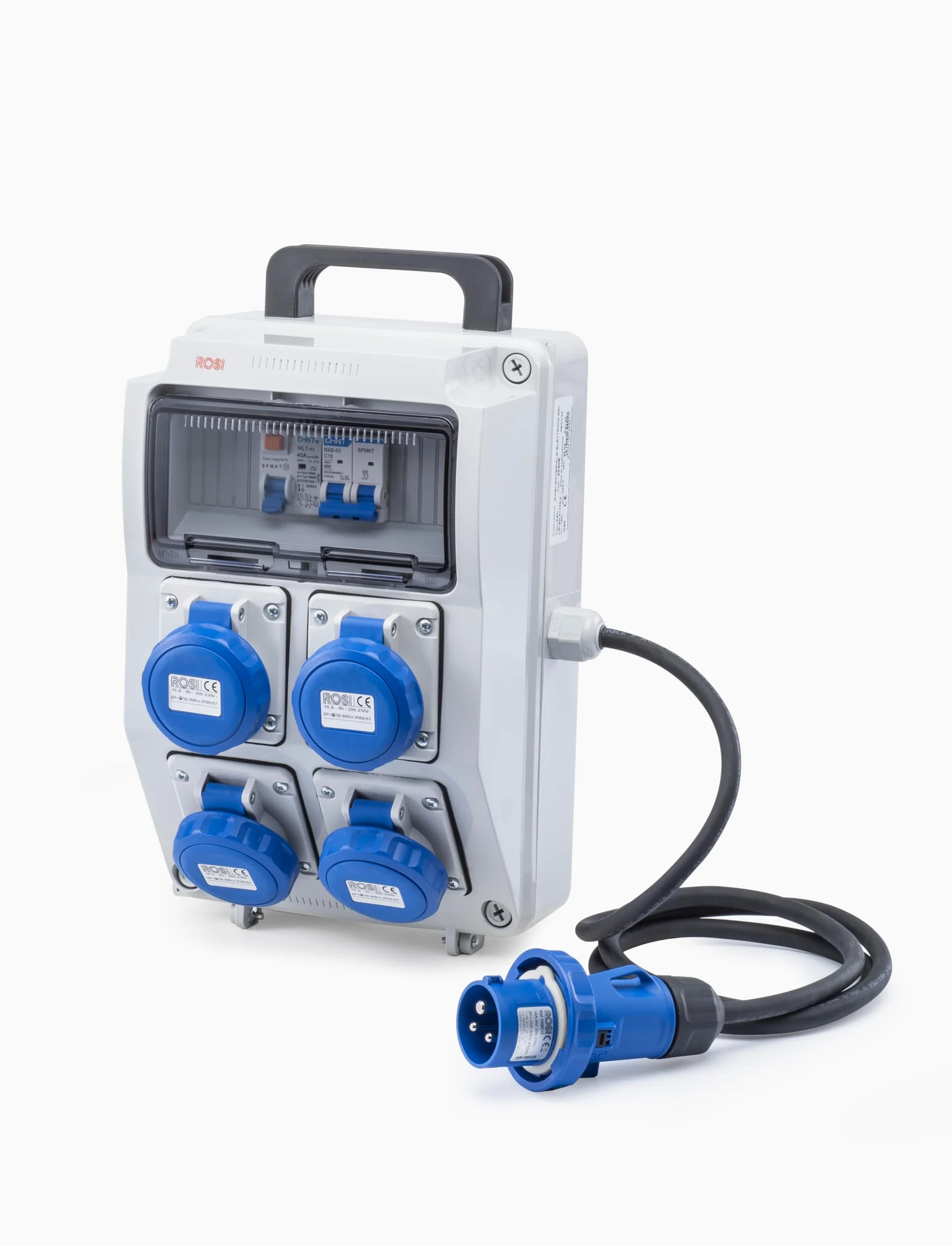 Rosi 2240-E Quadri di Distribuzione Secondario, 220 V, Grigio/Blu
