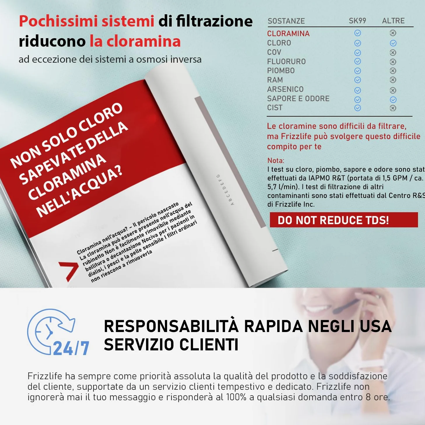 Frizzlife SP99-NEW, sistema di filtrazione dell'acqua sottolavello con rubinetto in nichel spazzolato, certificato 0,5 micron a 3 stadi, rimuove il 99,99% di piombo, cloro, cloramina, fluoro, Scale