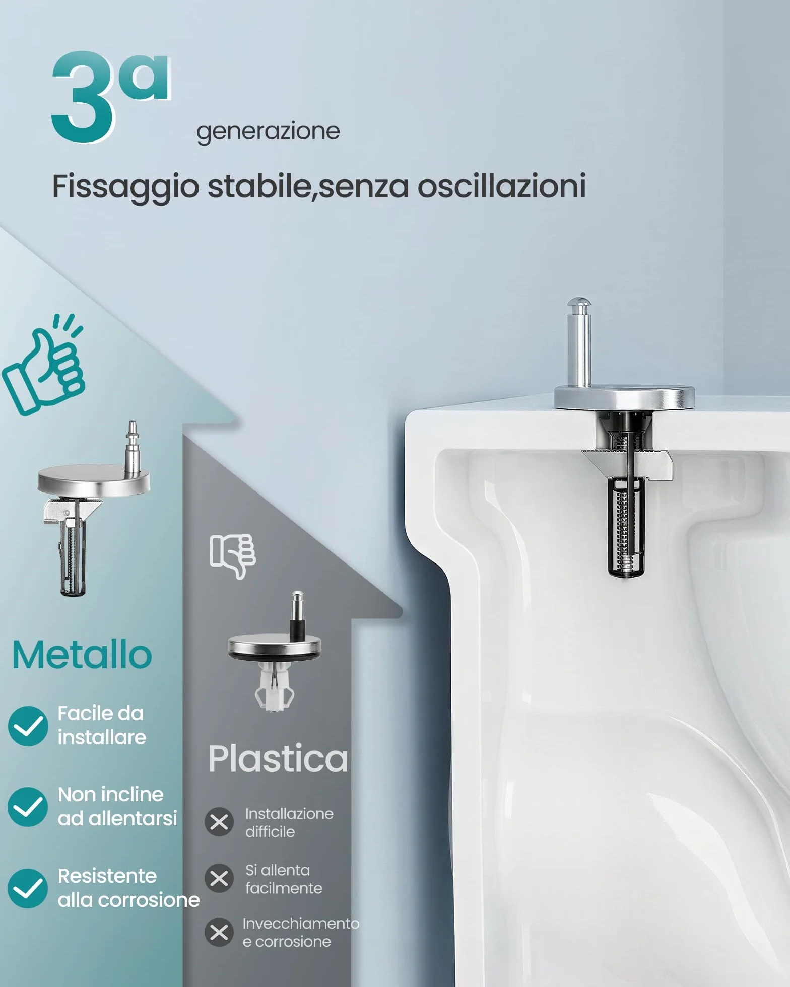 SONGMICS Sedile WC a Forma di D Lungo, Copriwater a Chiusura Rallentata, Sgancio Rapido, Asse WC Universale Facile da Montare, Sedile Water in Urea-duroplast, Regge 300 kg, Bianco BTL102WZ01