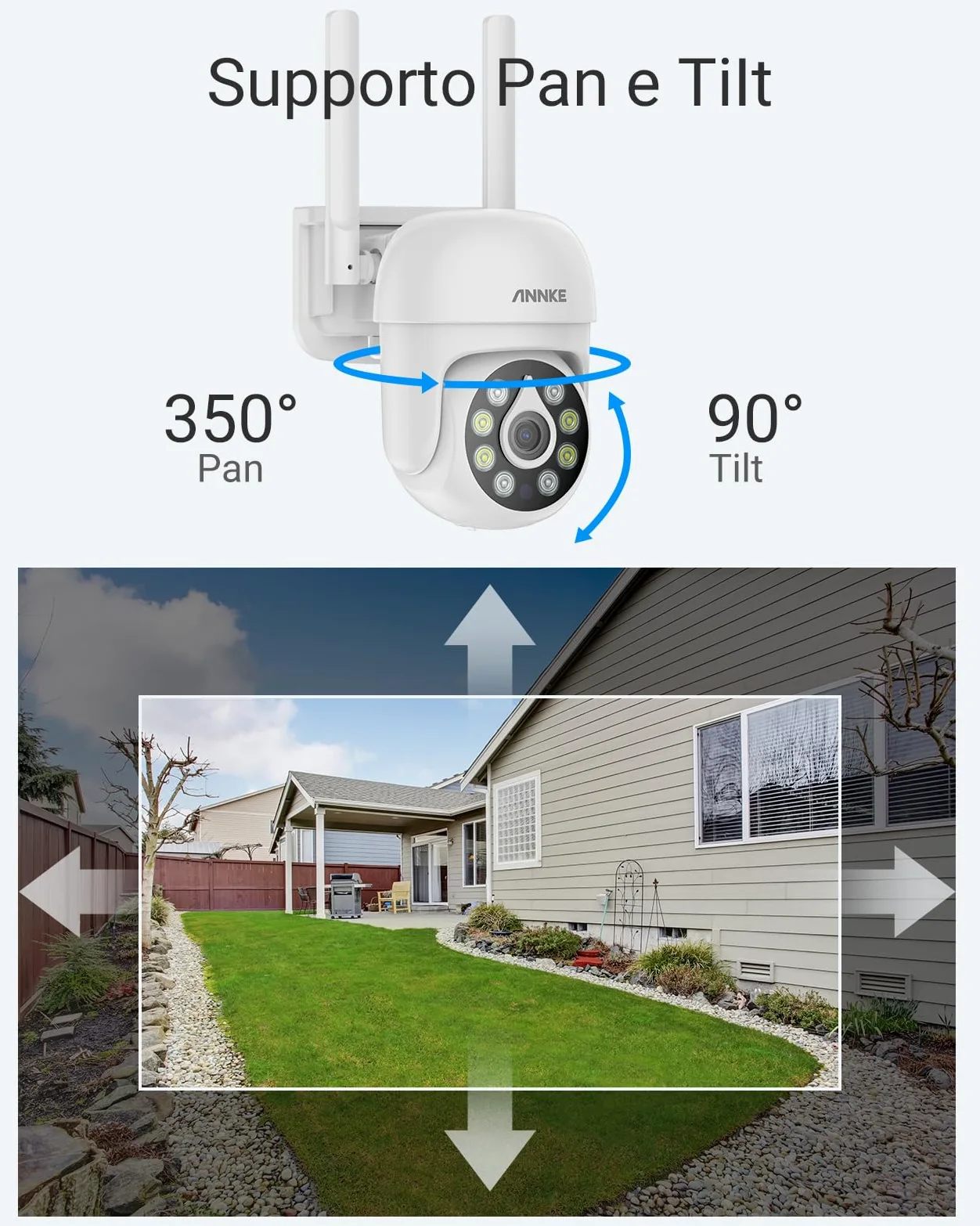 ANNKE Set di telecamere di sorveglianza da 5 MP, per esterni, Wi-Fi, 16 CH 4 K NVR con 1 x 5 MP, visione notturna a colori, audio bidirezionale, riconoscimento intelligente delle persone