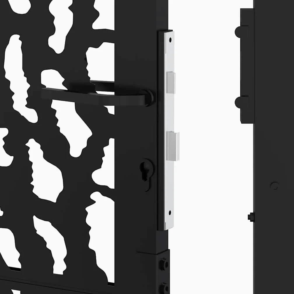 vidaXL Cancello Giardino Nero 100x150 cm in Acciaio Design a Traccia, cancello della Recinzione, cancello Esterno, cancello del Metallo