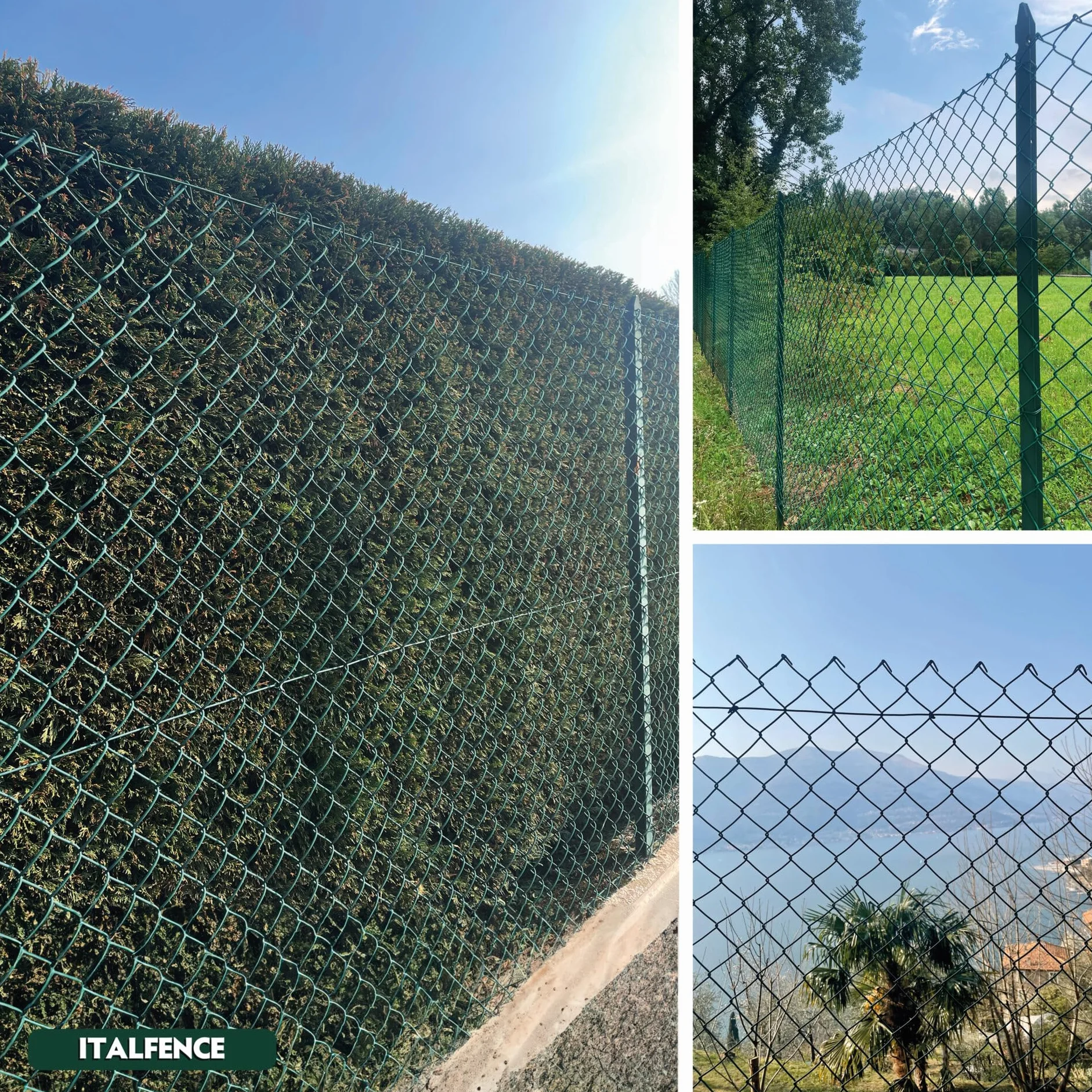 Rete metallica plastificata romboidale a maglia sciolta per recinzione, 25m (Tutte le altezze) [Ø2,70mm, 150cm]