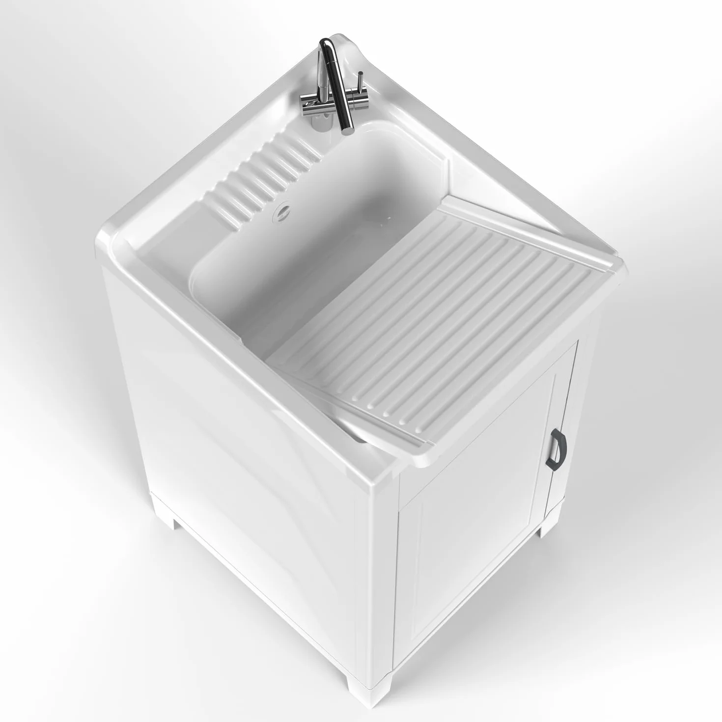 Mobile CM.45X50 Kit Lavatoio In Resina E Pvc, Bianco