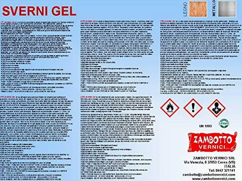 ZAMBOTTO VERNICI Sverniciatore Forte Gel Neutro Per Legno E Metallo Da 1 E 5 Litri, 5L