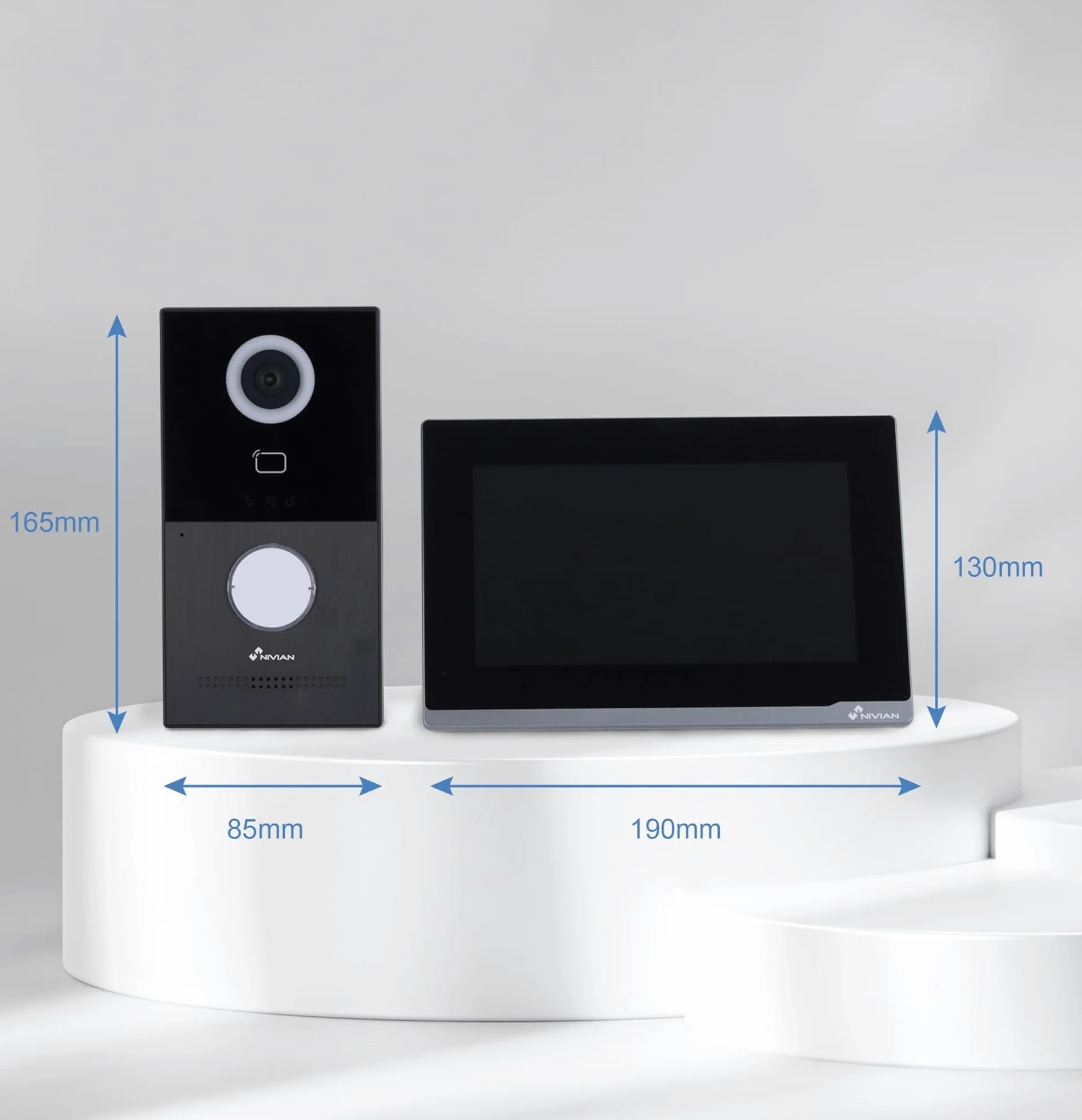 NIVIAN Videocitofono WiFi Intelligente Full HD con Monitor Touch 7", Installazione 2 Fili, Telecamera da Esterno 1080P IP65, Audio Bidirezionale, Registrazione MicroSD e Controllo Remoto App Tuya