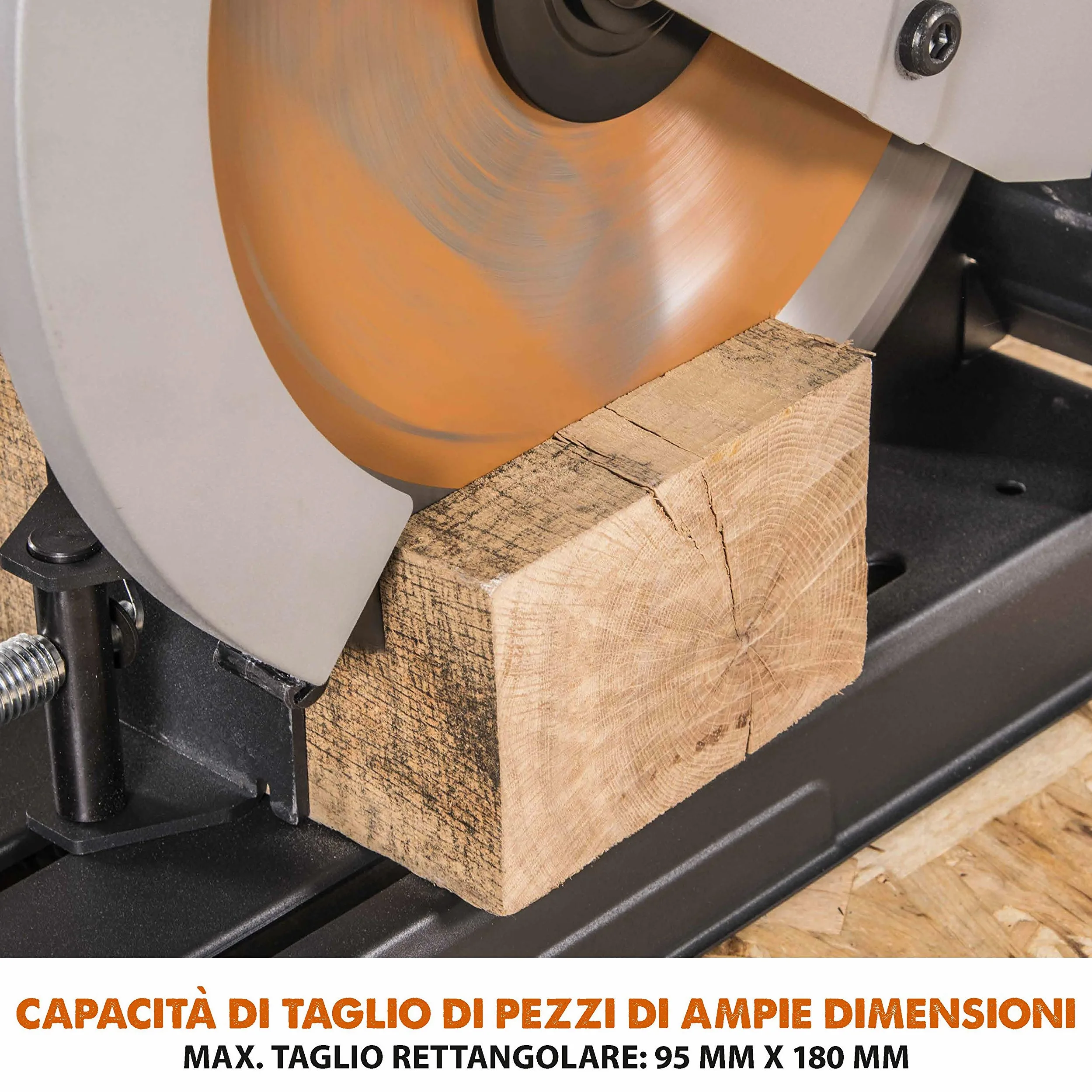 Evolution Power Tools 083-0003 R355Cps Troncatrice Per Ferro Multi Materiale, Esegue Tagli Su Acciaio, Alluminio, Plastica E Legno Anche Con Chiodi, 355 mm