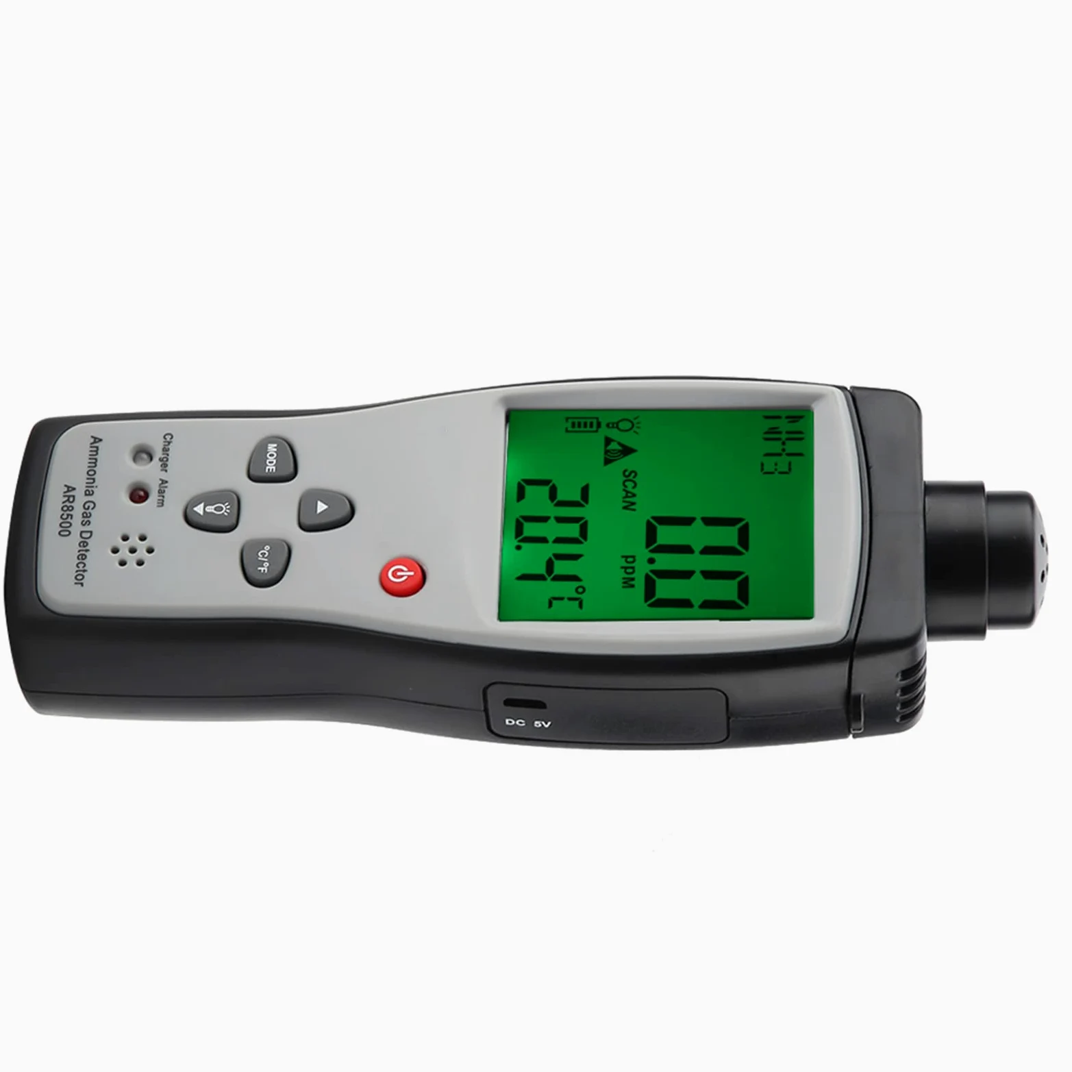 Sensore Smart AR8500 Detector, Monitoraggio del Tester a Gas NH3 Portatile con Allarme della Luce Sonora 0-100 Ppm, per le Miniere di Fattoria Chimiche