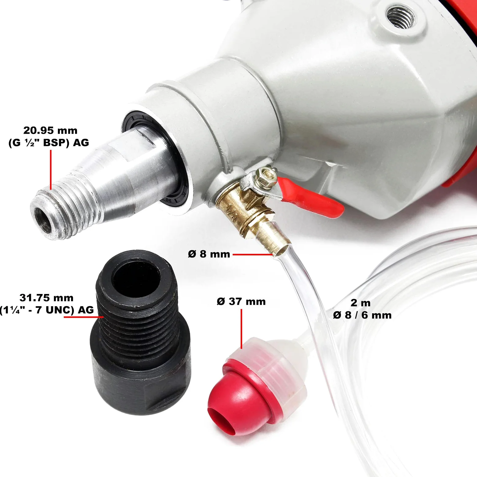 Wiltec Carotatrice fino a 110 mm Carotatrice ad acqua 2080 W 1700 giri/min con valigetta di trasporto e accessori