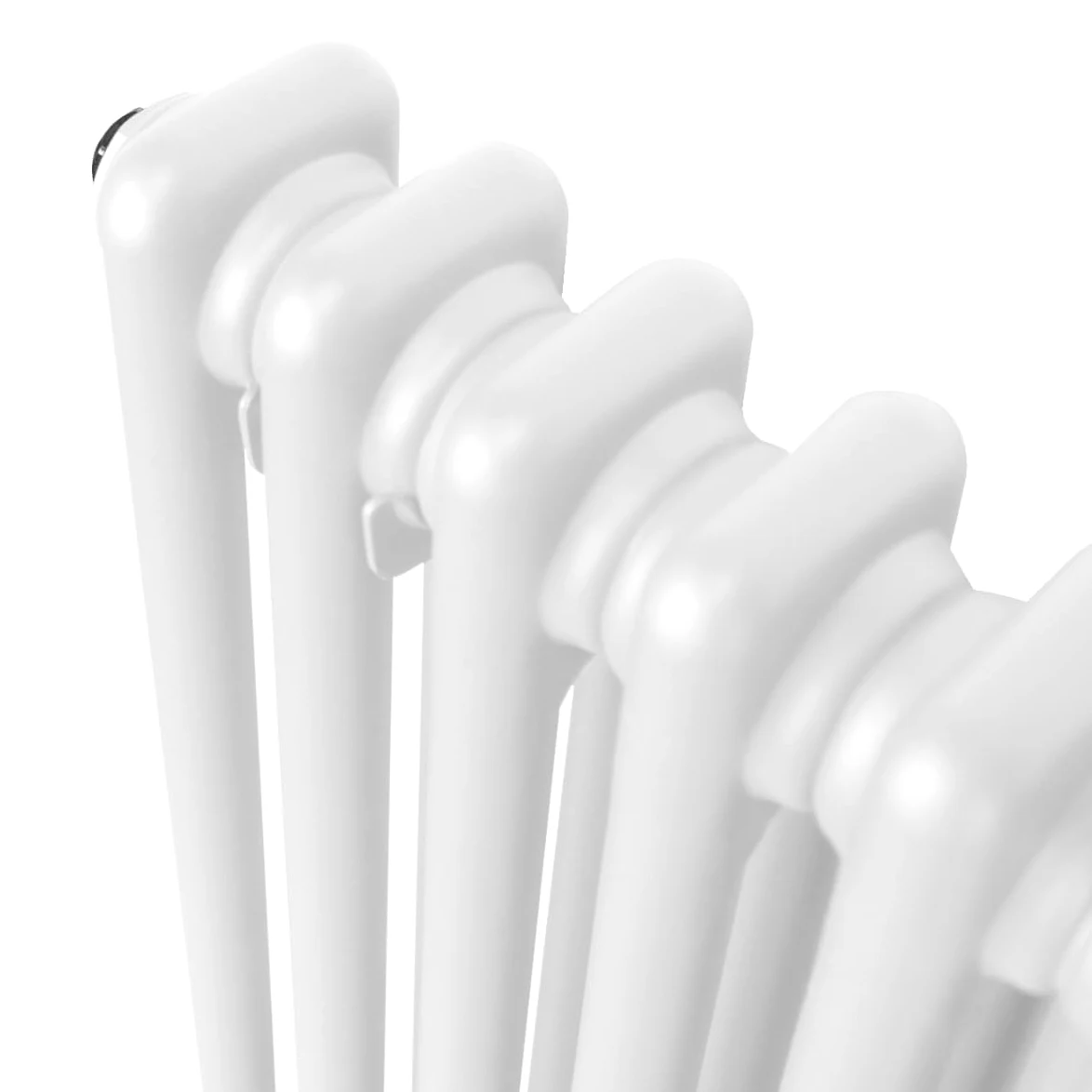 Radiatore Termosifone a 2 Colonne 600 x 832mm Moderno Centralizzato Bianco in Acciaio Inox Orizzontale a Parete Cucina Soggiorno Bagno Kit di Fissaggio e Spazzola Inclusi