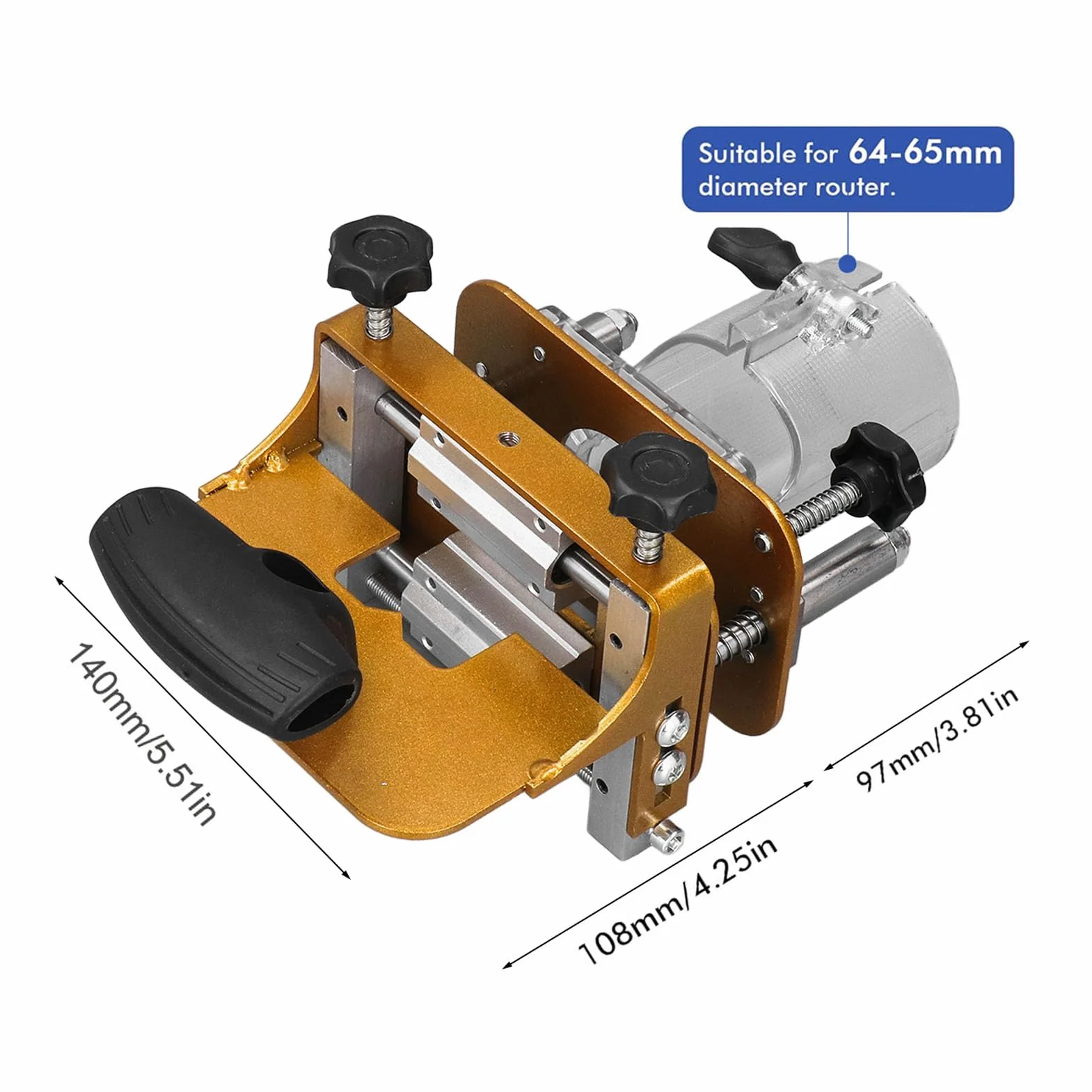 Maschera per Mortasare 2 in 1, Staffa per Scanalatura con Fissaggio Invisibile Maschera per Mortasa e Tenone per Fresatrice Utensile Multifunzionale per Scanalatura per la