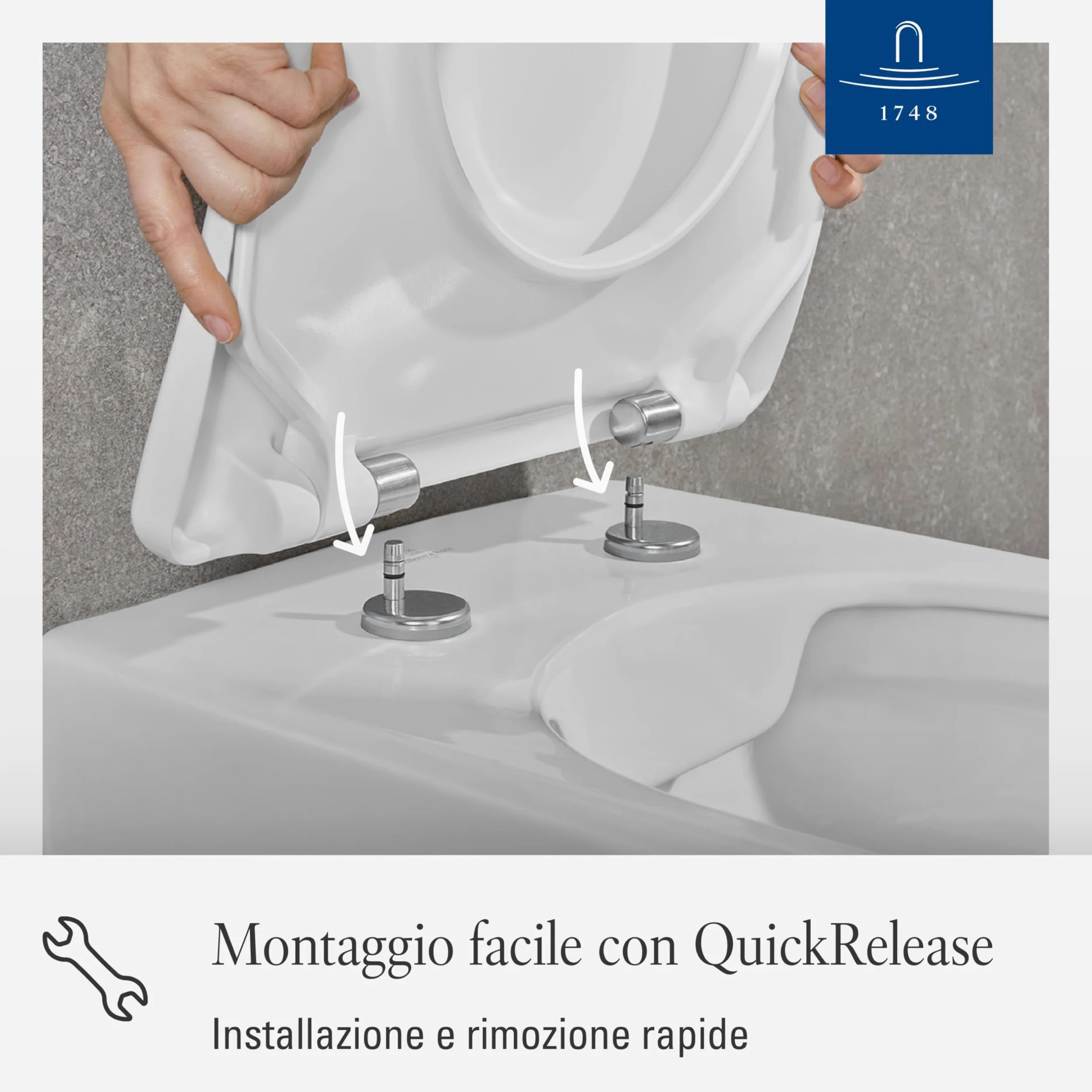 Villeroy & Boch Subway 2.0 copriwater - tavoletta wc bianca con QuickRelease - copriwater removibile - sedile per wc in Duroplast - coperchio per water extra largo, forma a D - ricambio originale