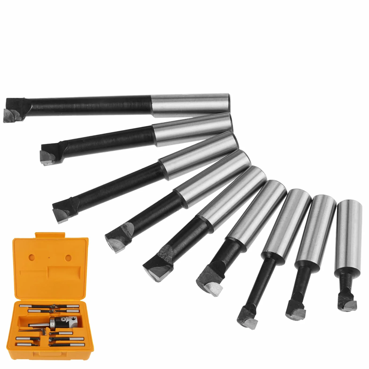 Testa alesatrice 50 mm utensile di tornitura barra utensile di tornitura con accessori per fresatrice per biella 9 pezzi 12 mm MT2 -M10 F1-12